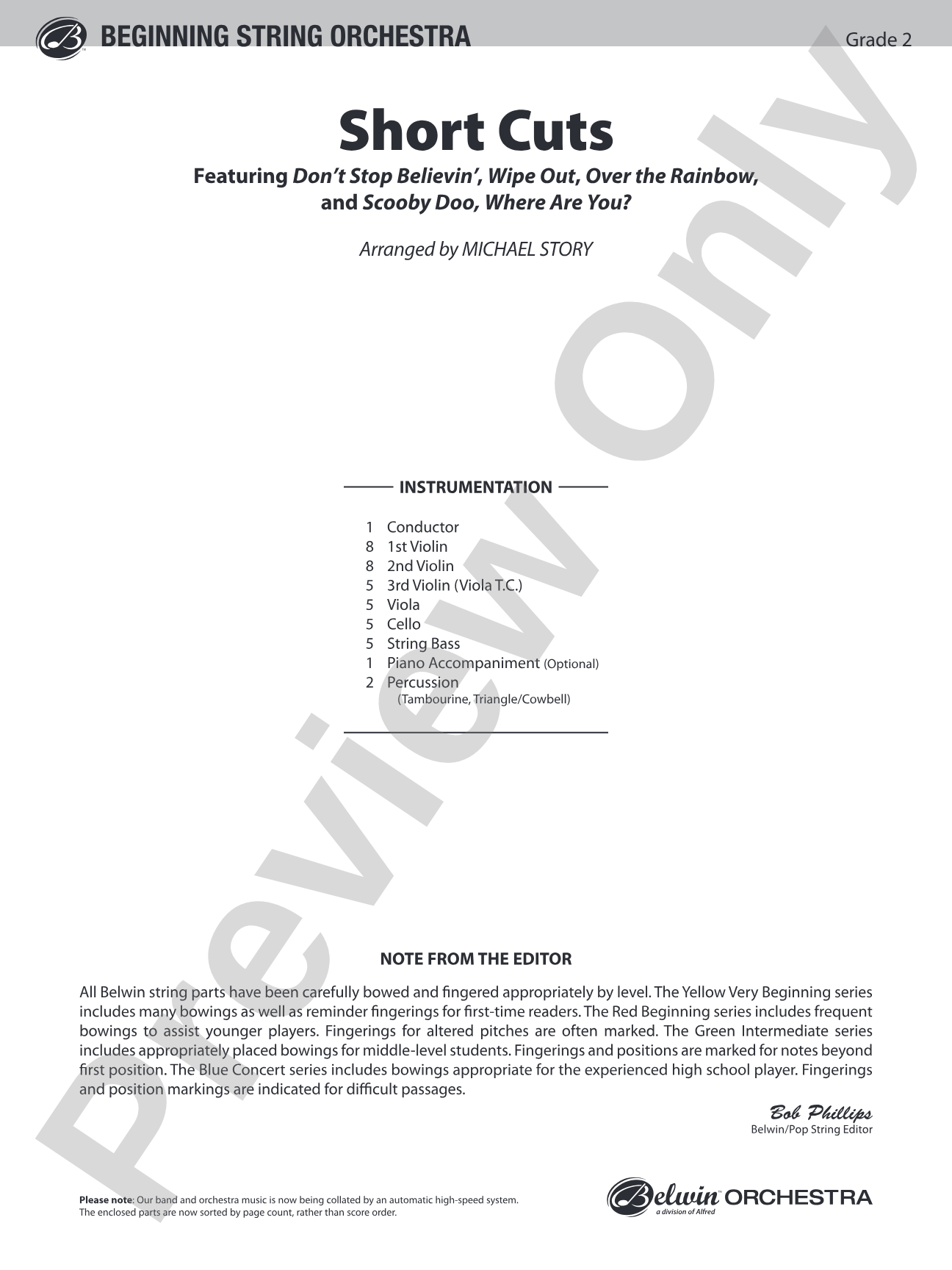 Short Cuts: String Orchestra Conductor Score & Parts