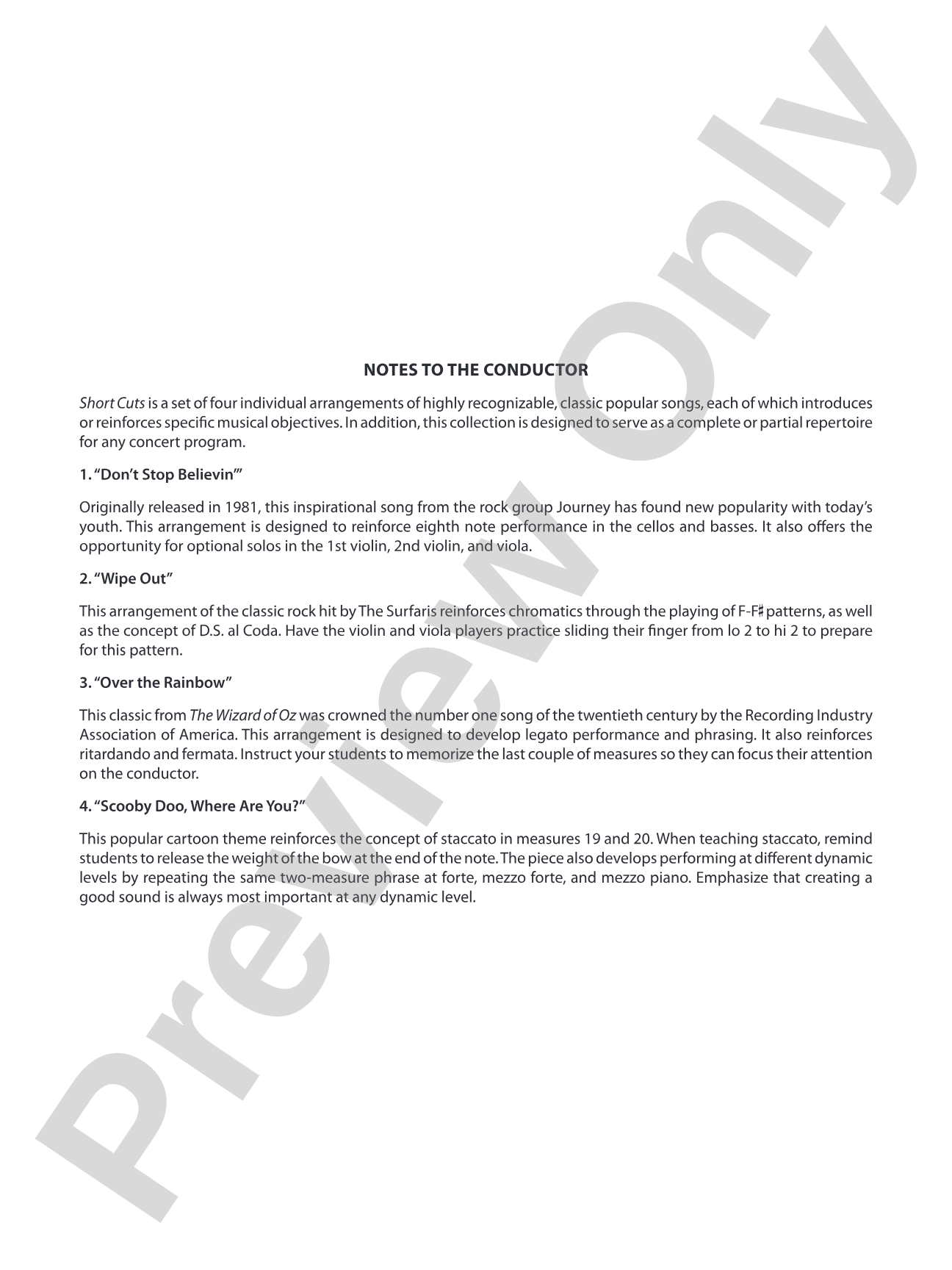 Short Cuts: String Orchestra Conductor Score & Parts