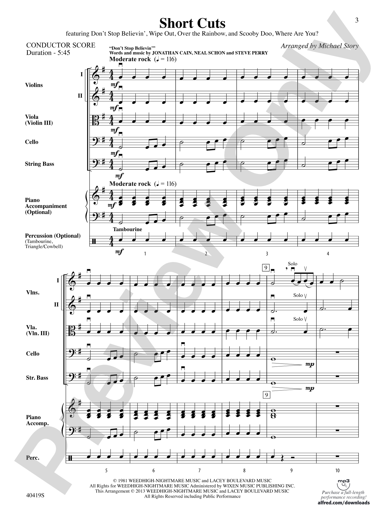 Short Cuts: String Orchestra Conductor Score & Parts