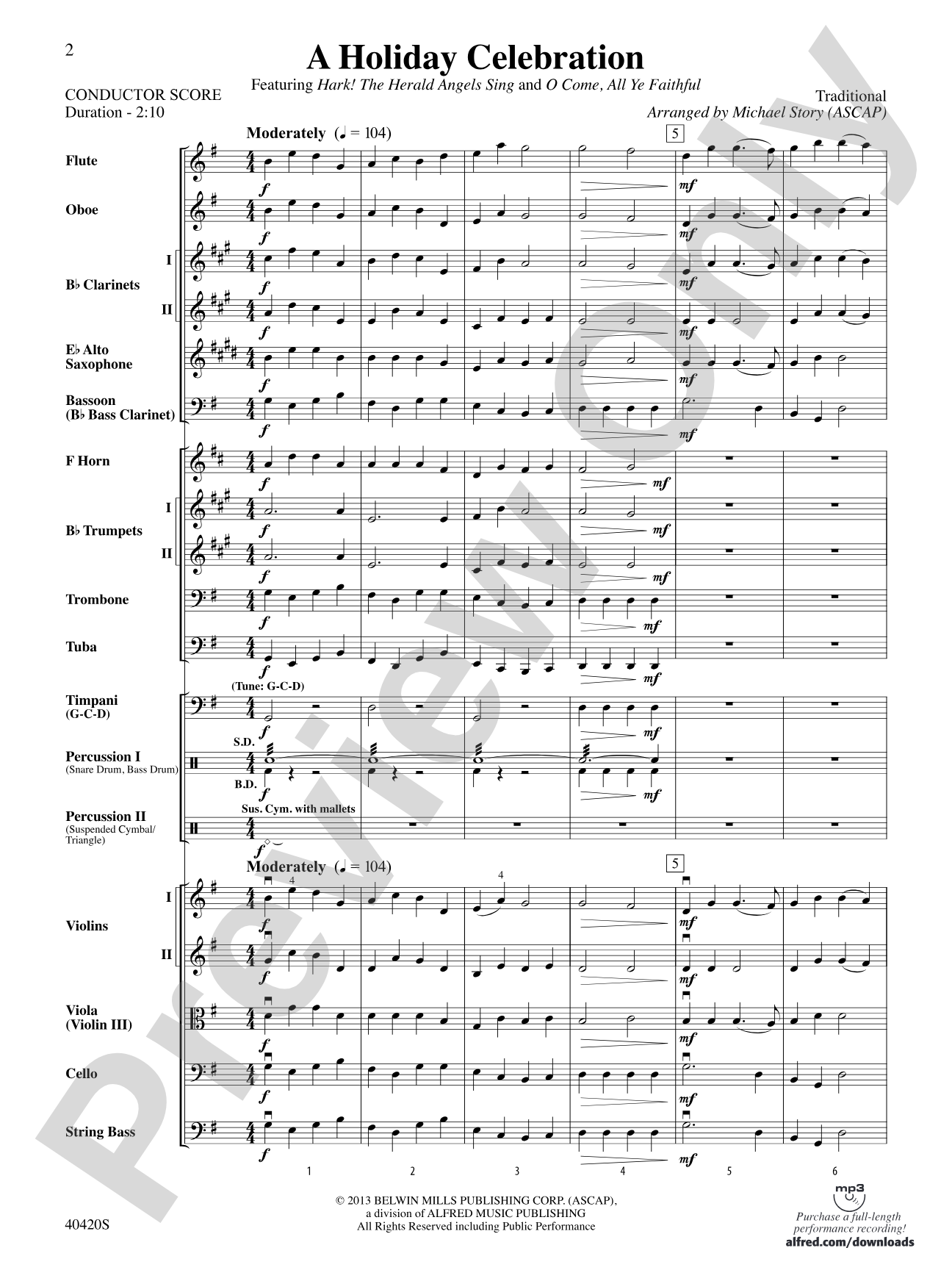 A Holiday Celebration: Full Orchestra Conductor Score & Parts