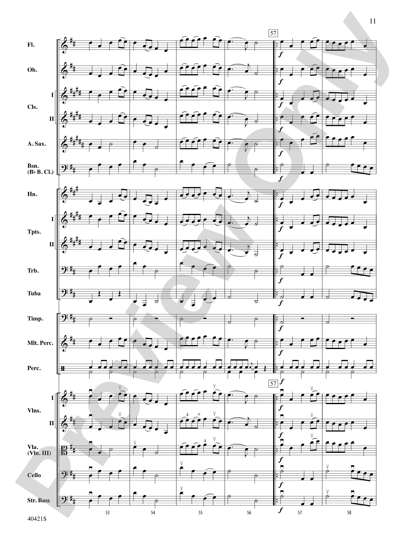 King William's March: Full Orchestra Conductor Score & Parts
