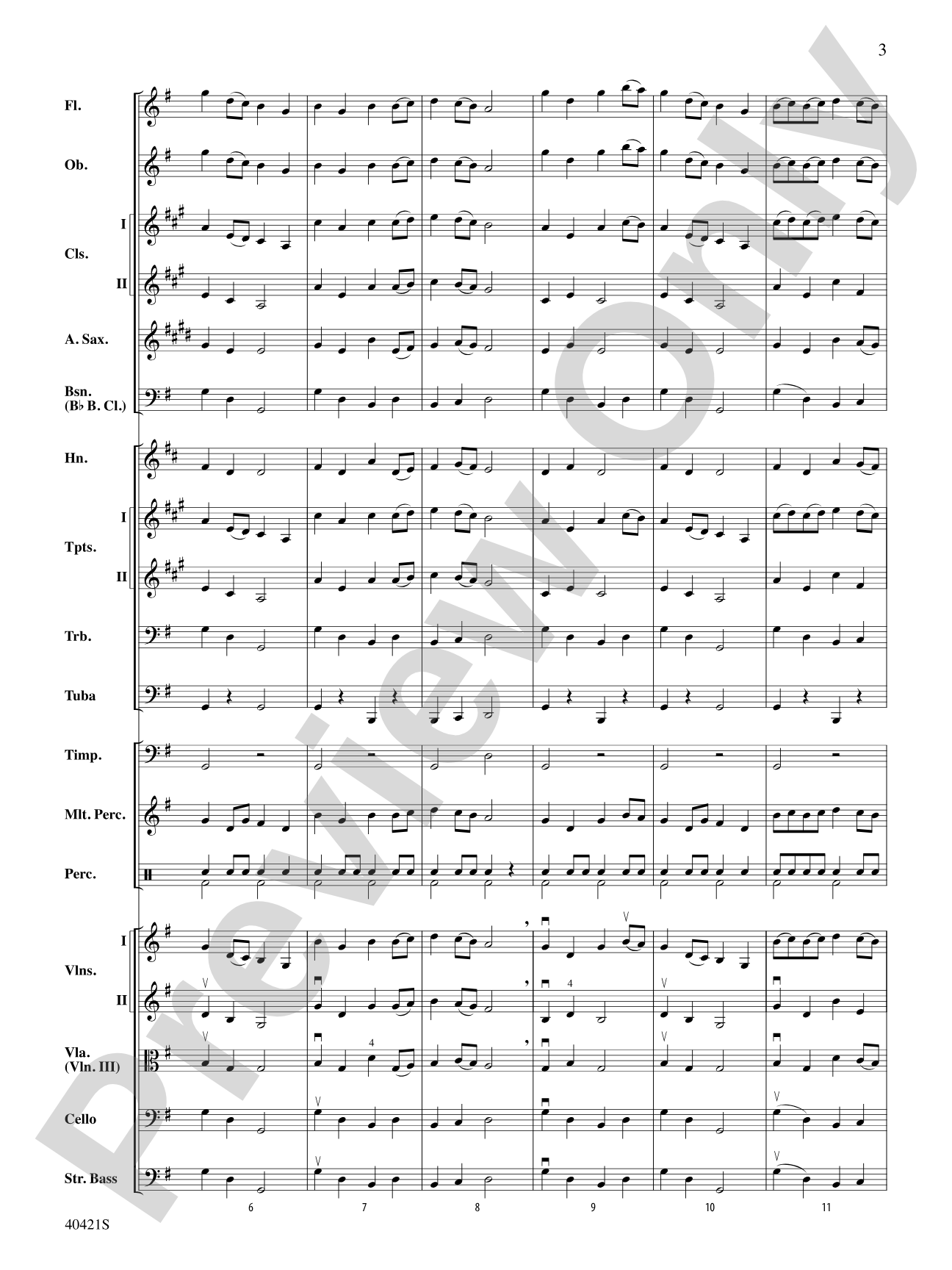 King William's March: Full Orchestra Conductor Score & Parts