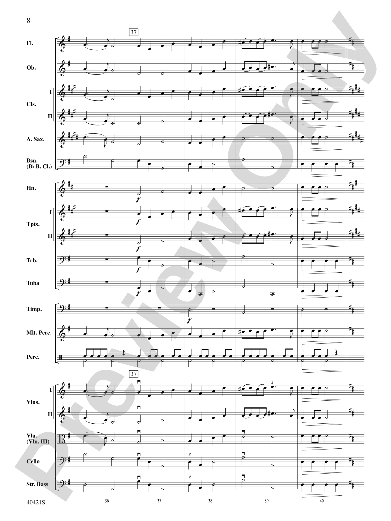 King William's March: Full Orchestra Conductor Score & Parts