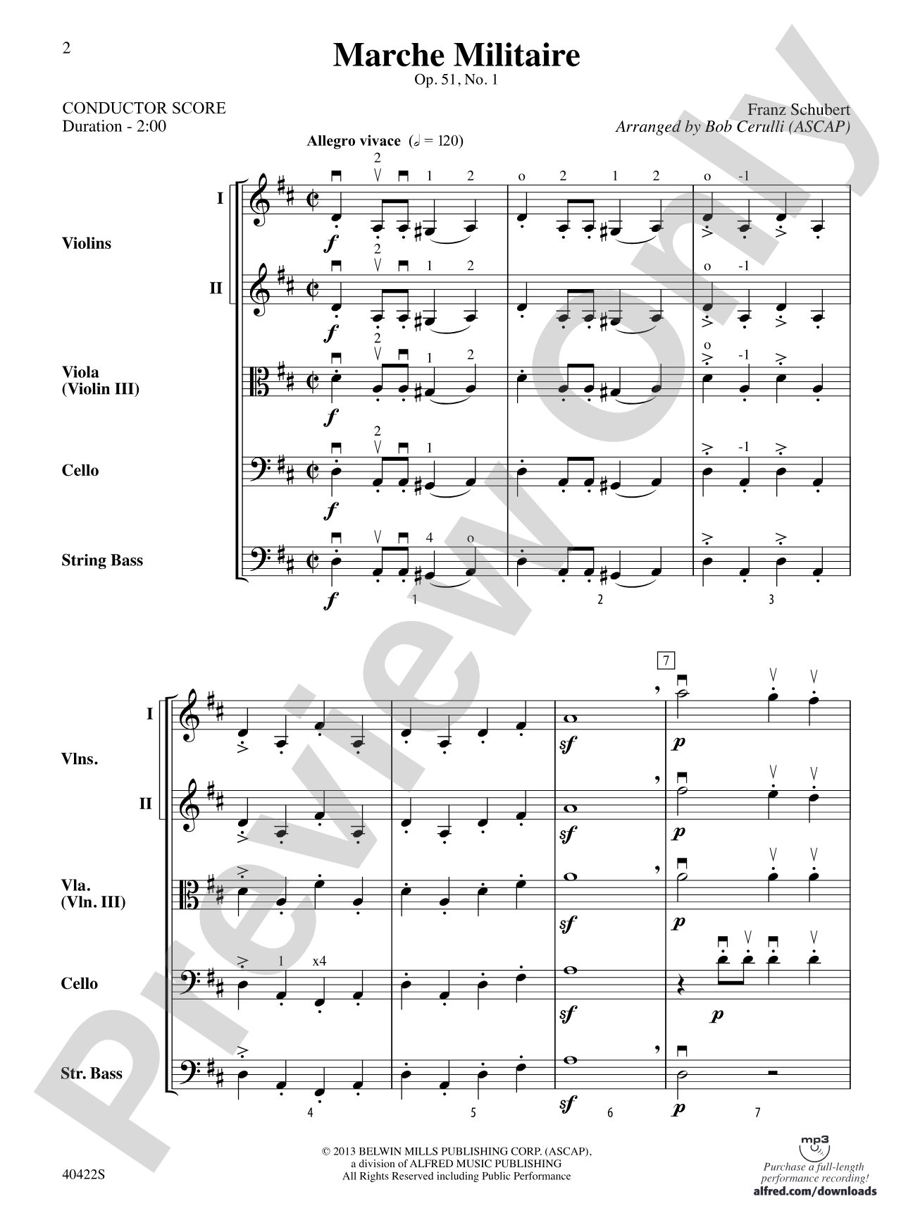 March Militaire: String Orchestra Conductor Score & Parts