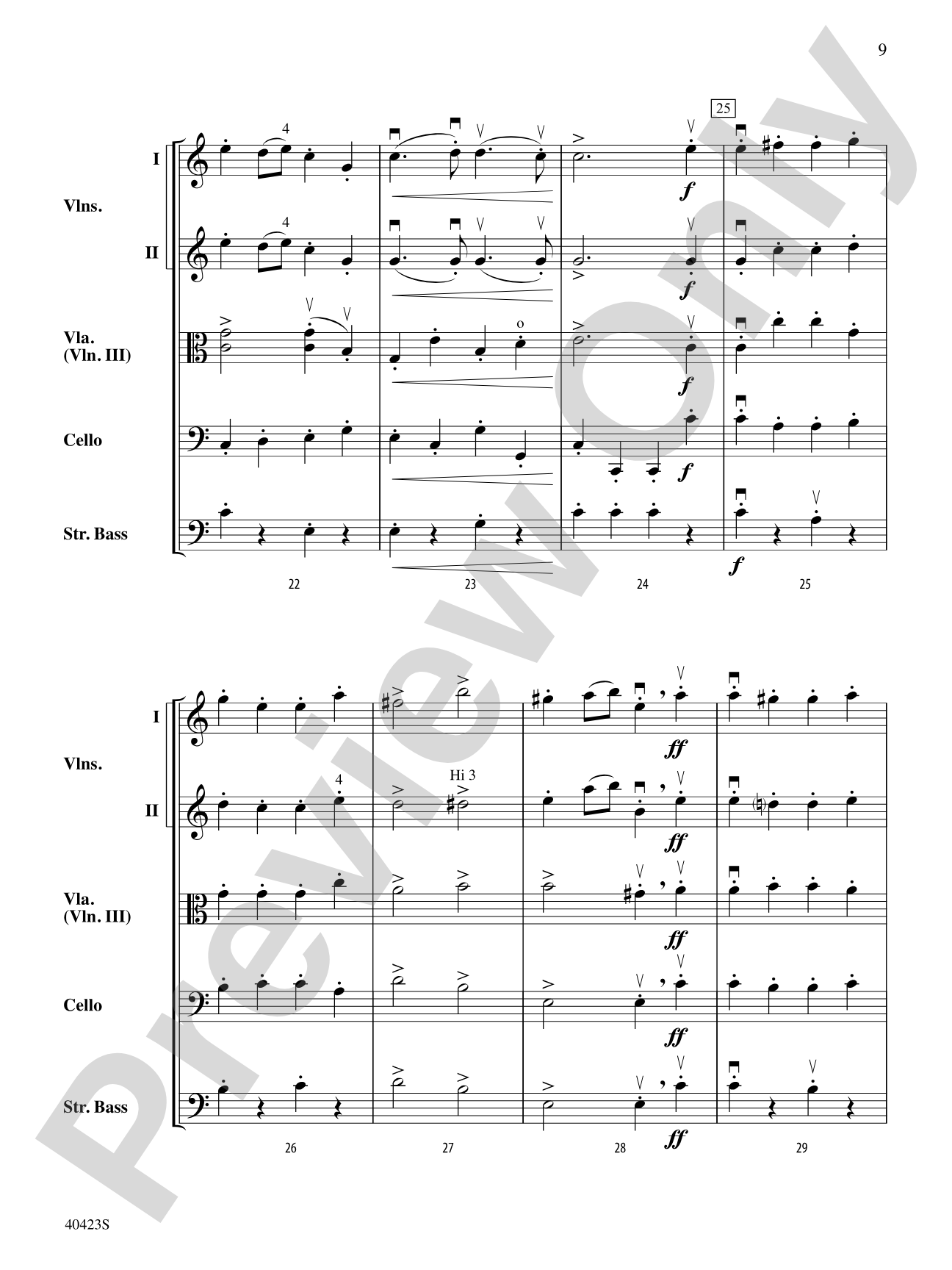 "Gavotte" and "Rigadon" from Suite in A Minor: String Orchestra Conductor Score & Parts