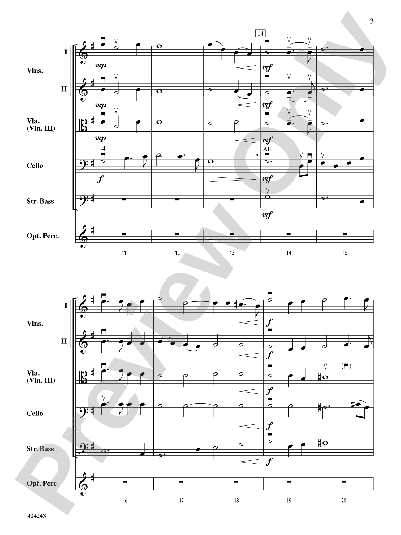 O Holy Night: String Orchestra Conductor Score & Parts
