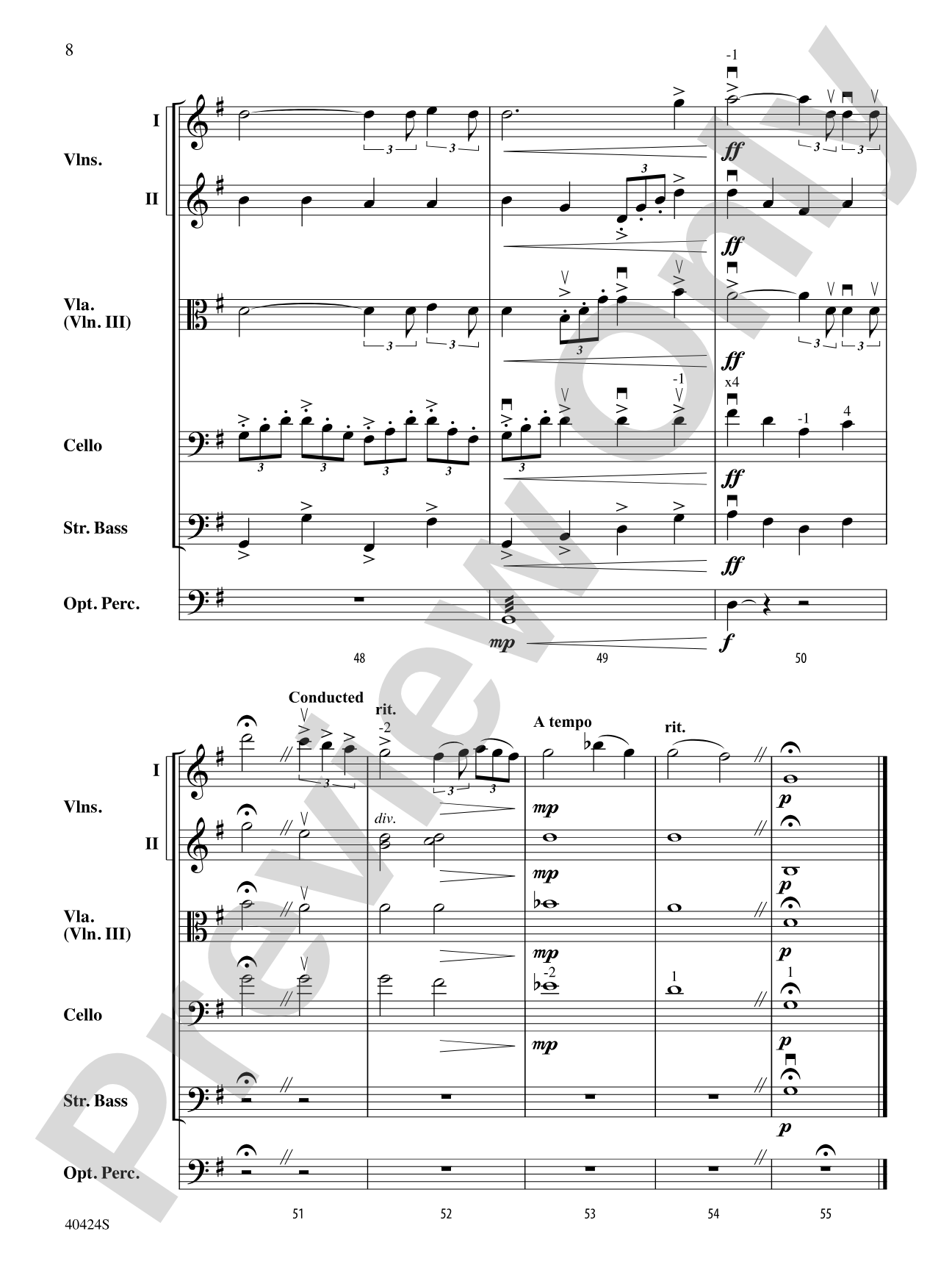 O Holy Night: String Orchestra Conductor Score & Parts