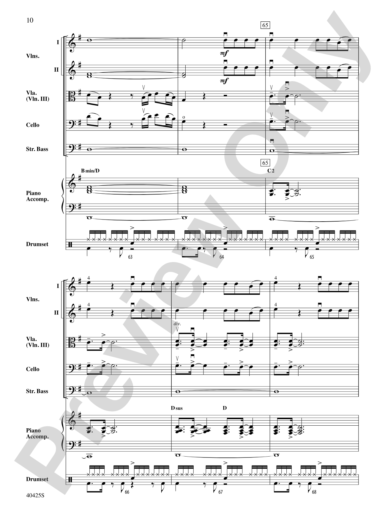 Teenage Dream / Super Bass Mash-Up: String Orchestra Conductor Score & Parts