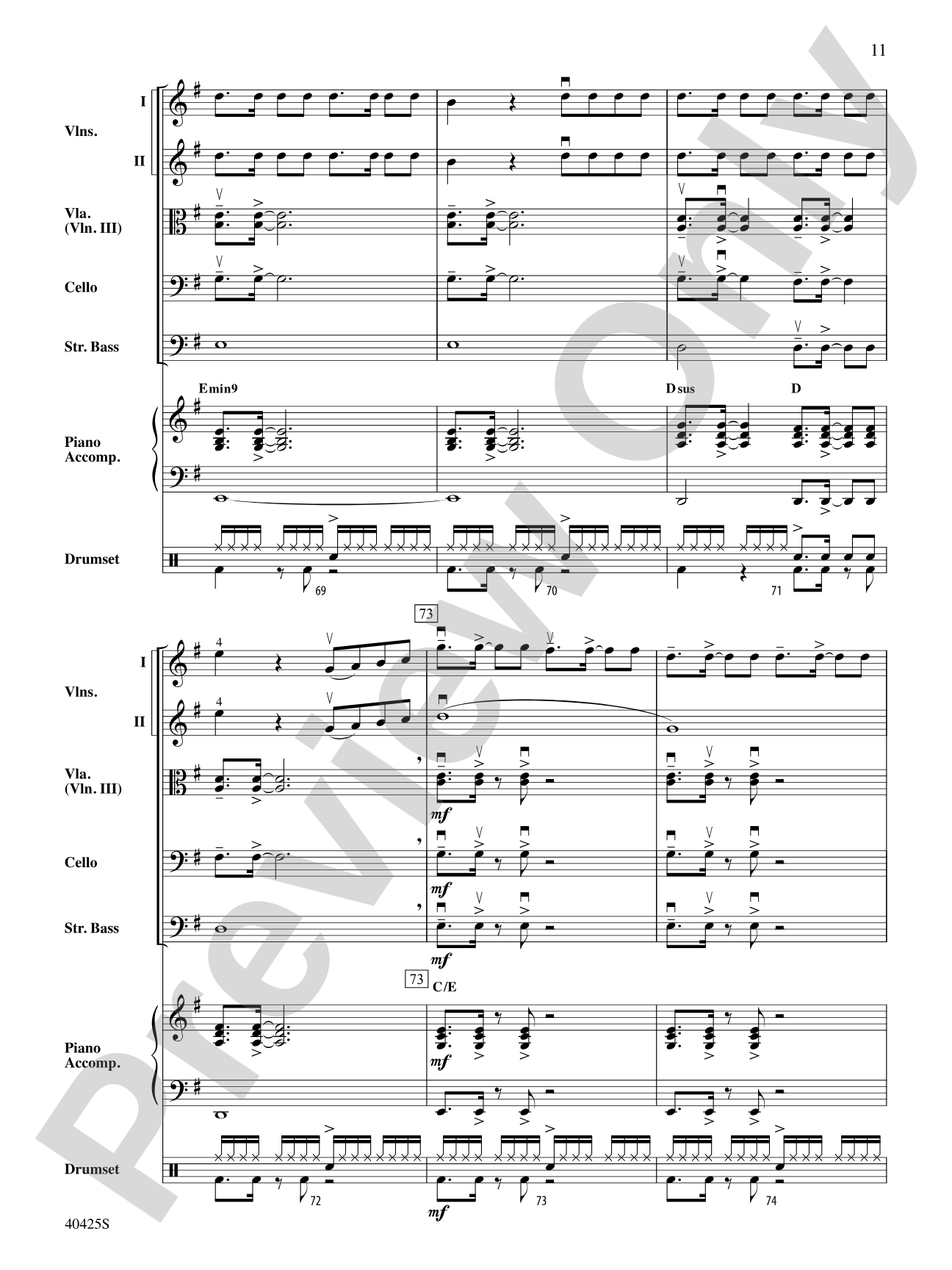 Teenage Dream / Super Bass Mash-Up: String Orchestra Conductor Score & Parts