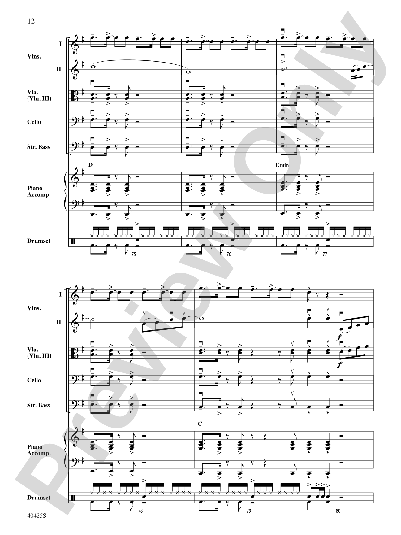 Teenage Dream / Super Bass Mash-Up: String Orchestra Conductor Score & Parts