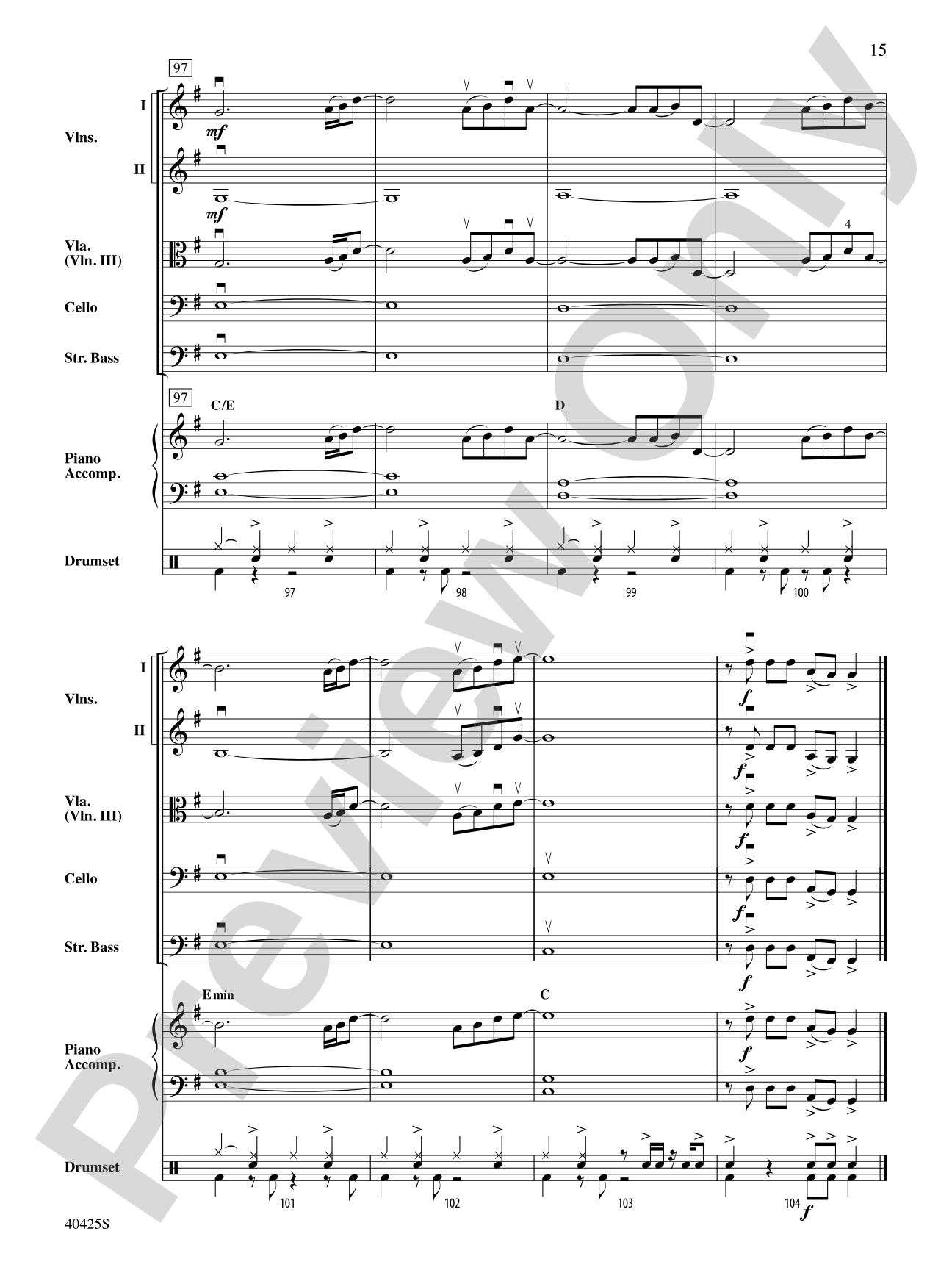 Teenage Dream / Super Bass Mash-Up: String Orchestra Conductor Score & Parts