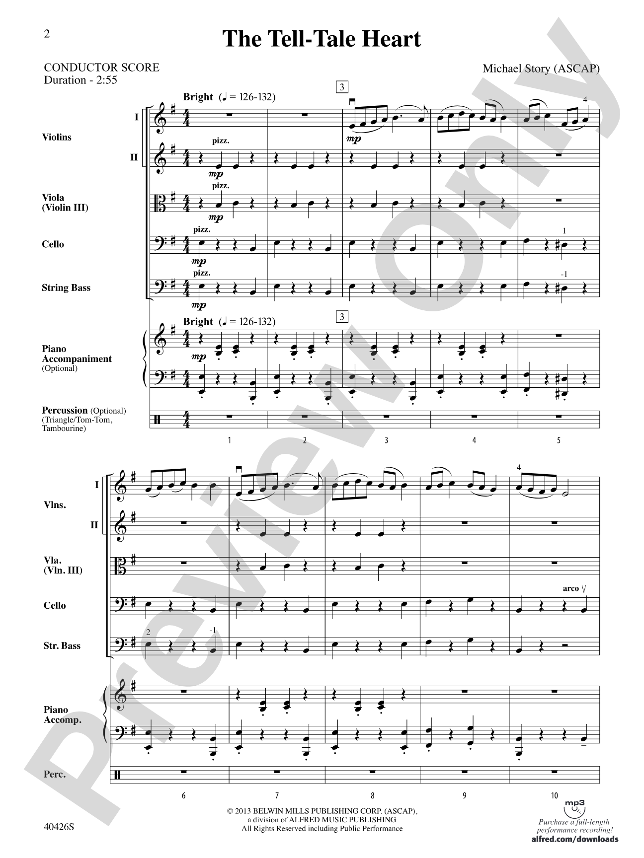 The Tell-Tale Heart: String Orchestra Conductor Score & Parts