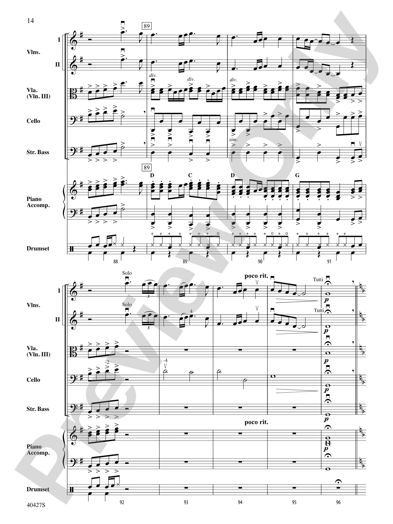 Mamma Mia!, Selections from: String Orchestra Conductor Score & Parts