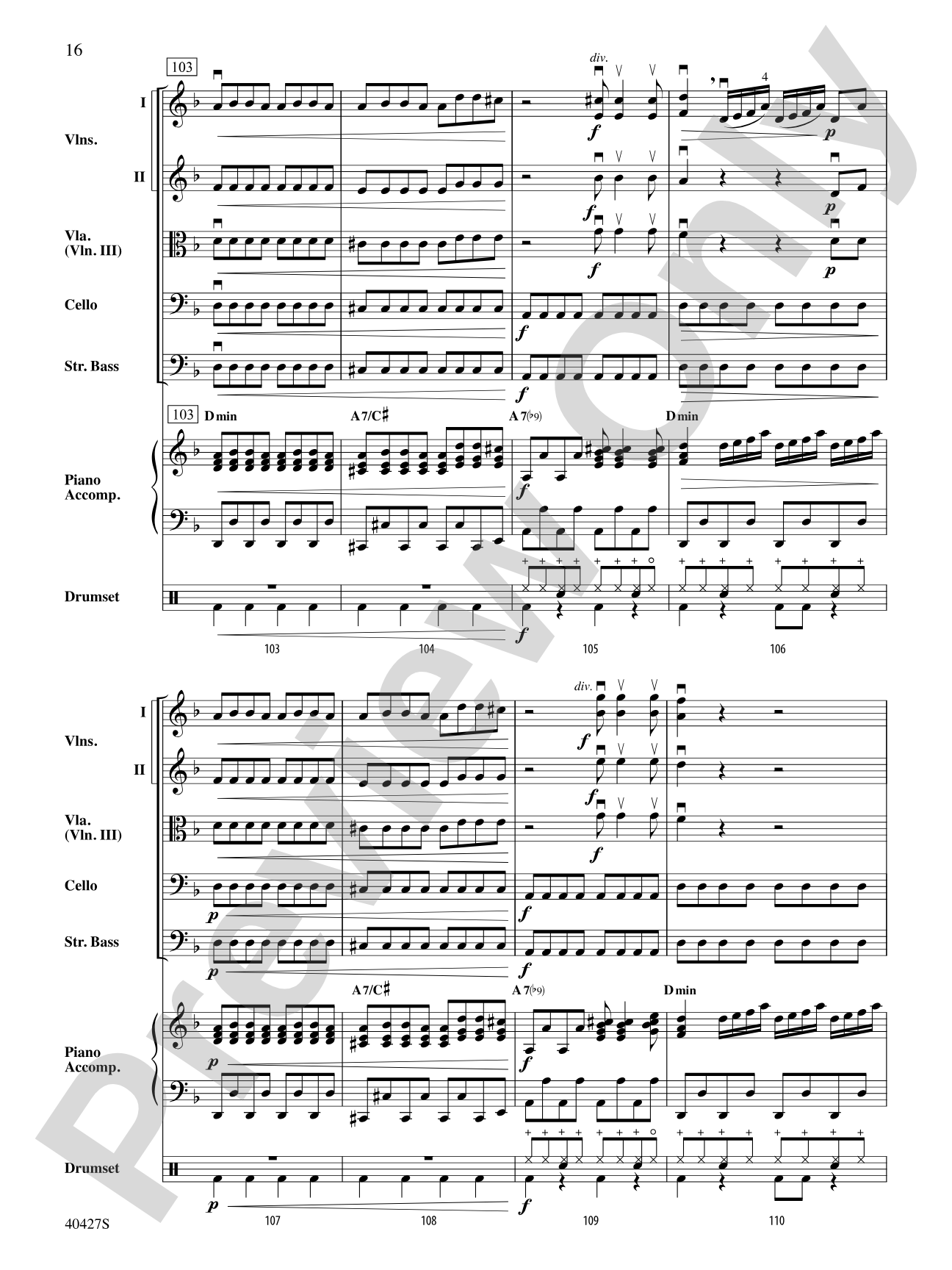 Mamma Mia!, Selections from: String Orchestra Conductor Score & Parts
