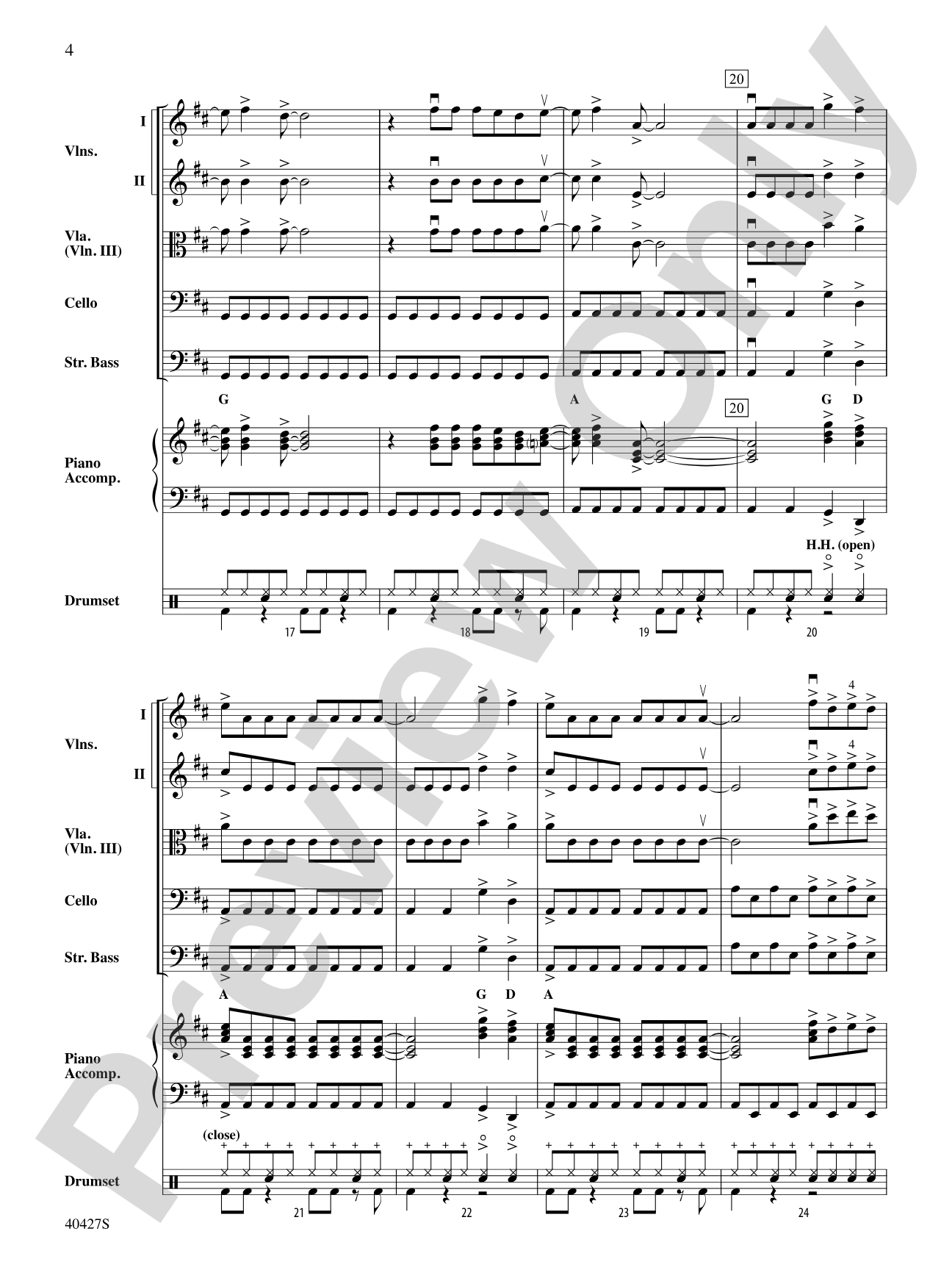 Mamma Mia!, Selections from: String Orchestra Conductor Score & Parts