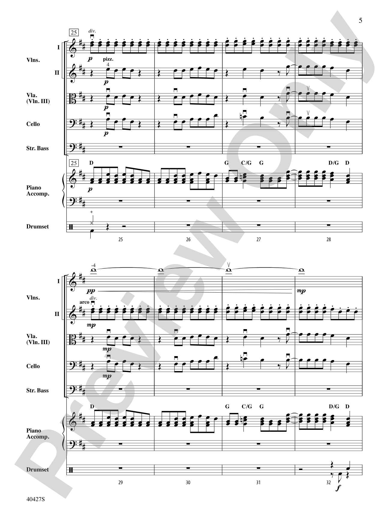 Mamma Mia!, Selections from: String Orchestra Conductor Score & Parts