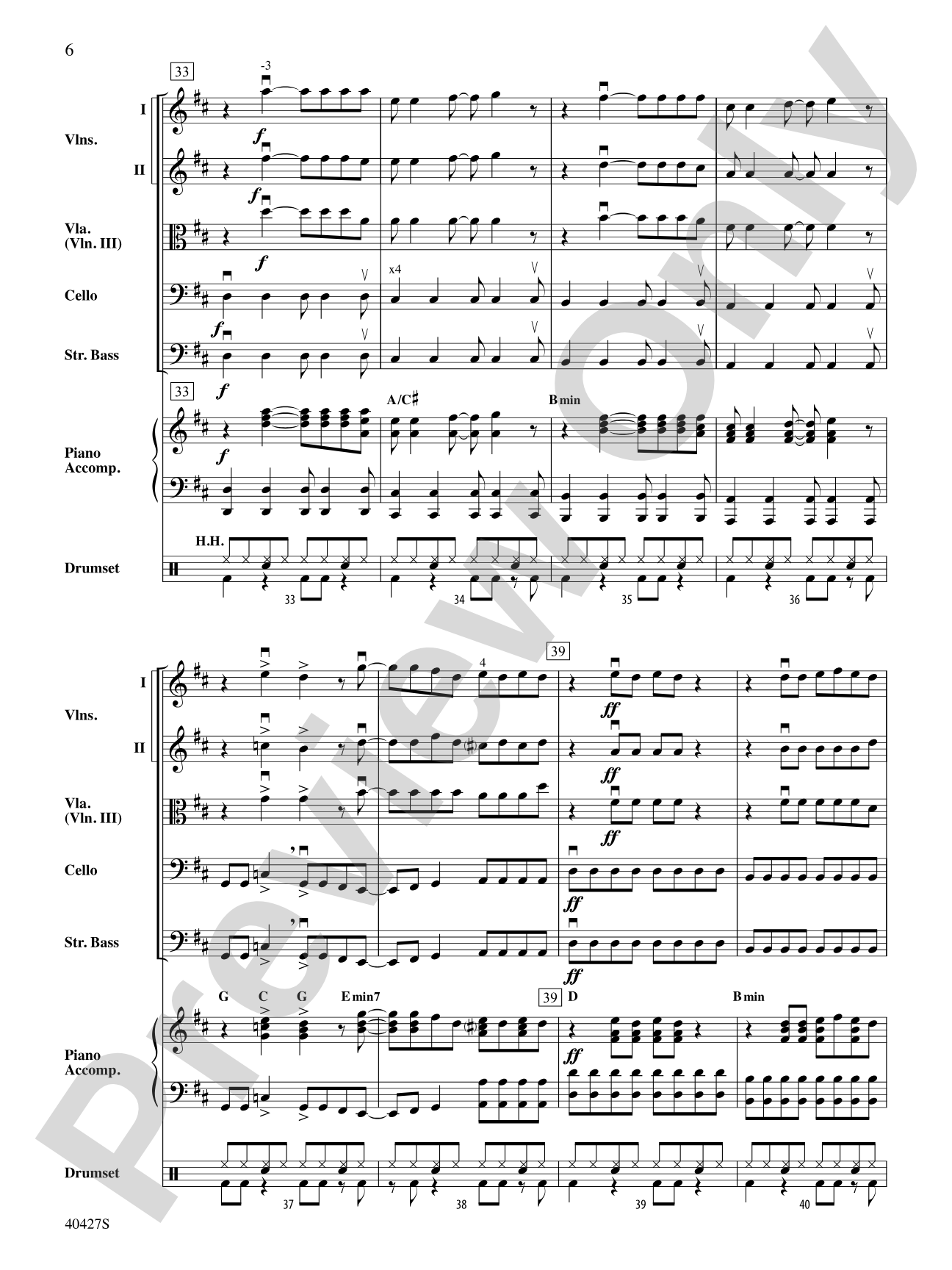Mamma Mia!, Selections from: String Orchestra Conductor Score & Parts