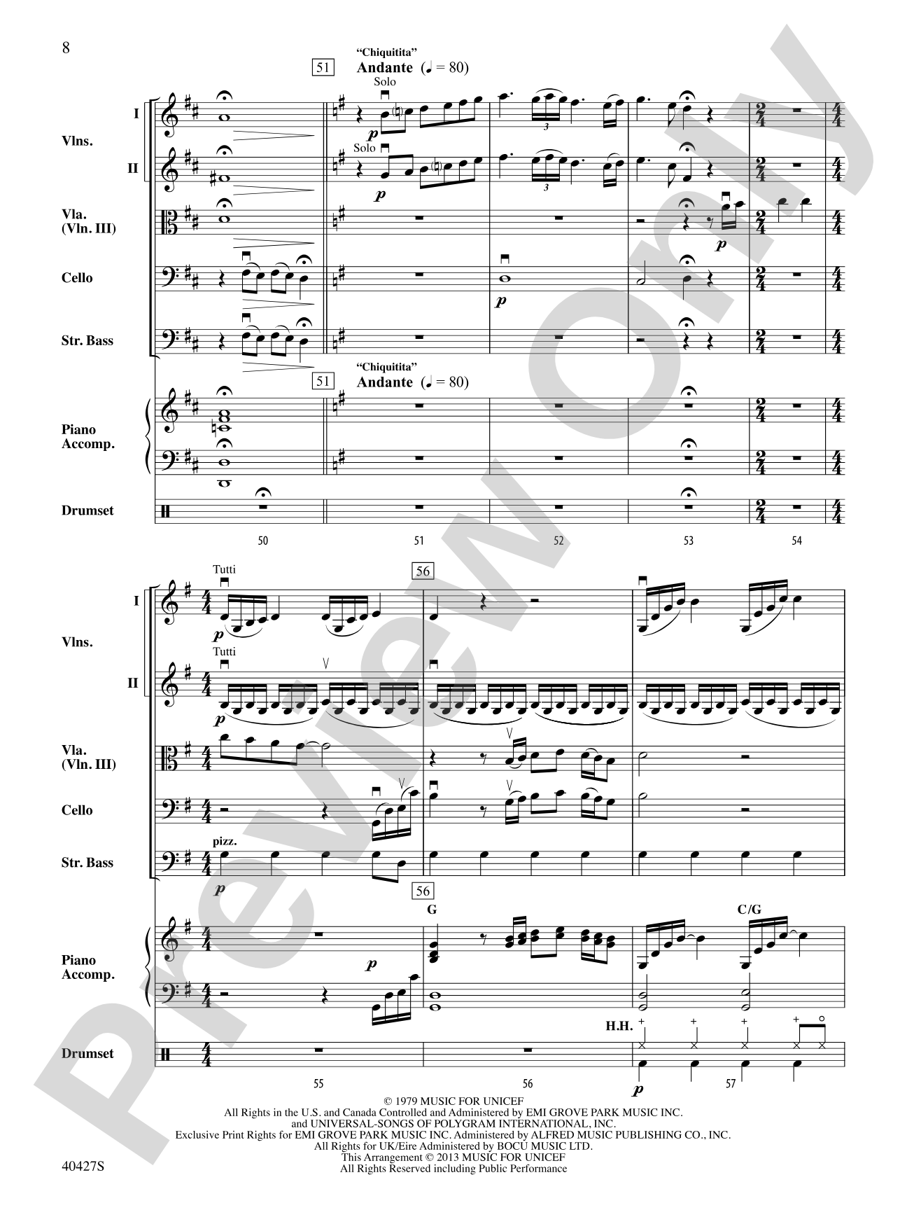 Mamma Mia!, Selections from: String Orchestra Conductor Score & Parts