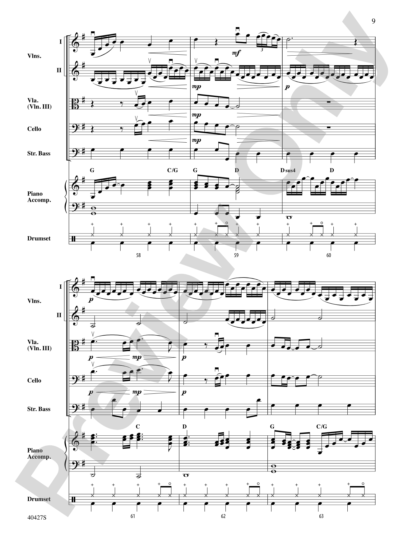 Mamma Mia!, Selections from: String Orchestra Conductor Score & Parts