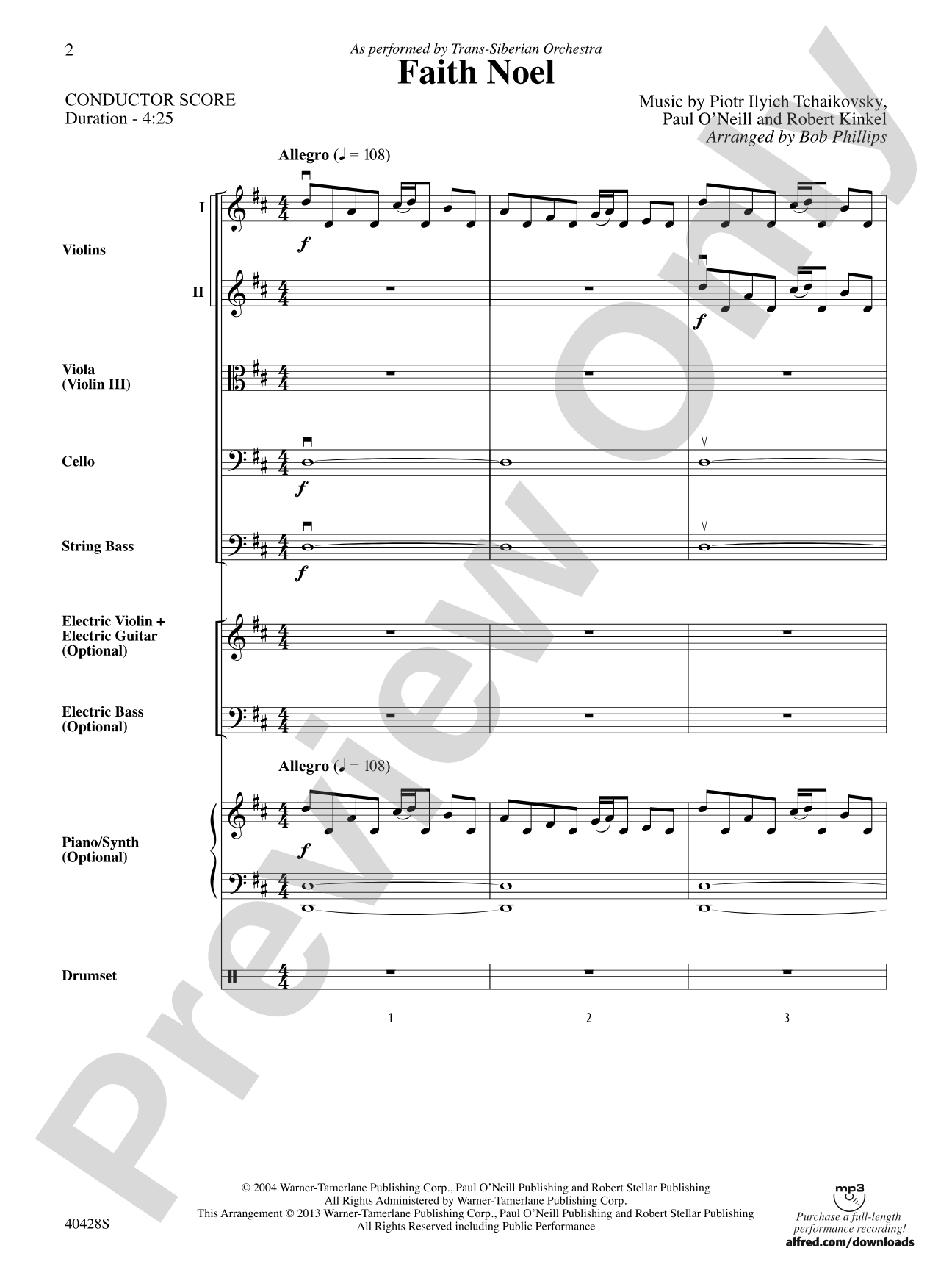Faith Noel: String Orchestra Conductor Score & Parts