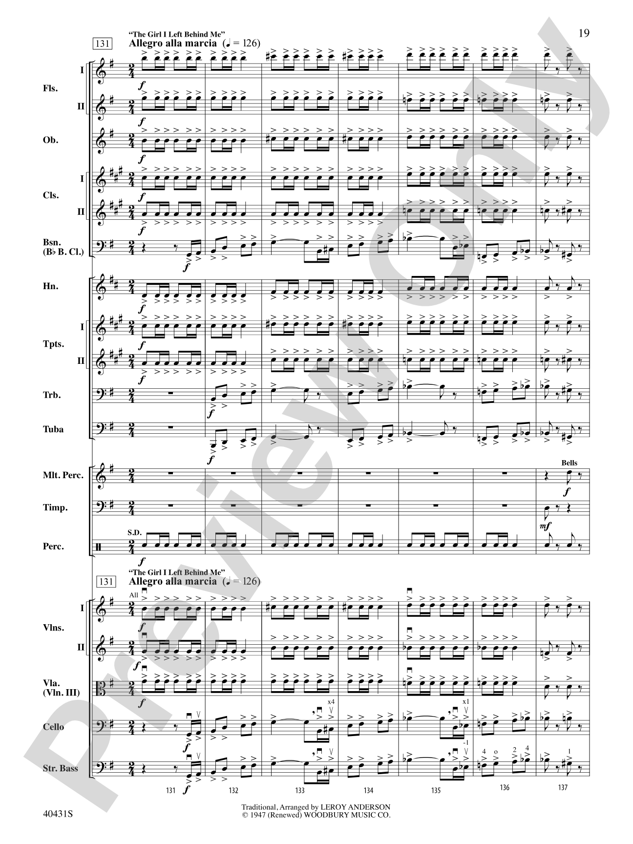 Leroy Anderson's Irish Suite, Part 2 (Themes from): Full Orchestra Conductor Score & Parts