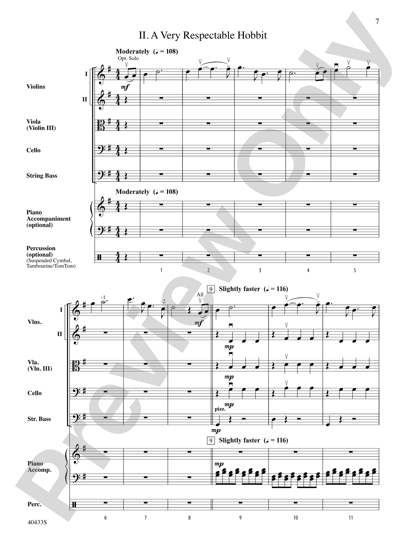 The Hobbit: An Unexpected Journey, Selections from: String Orchestra Conductor Score & Parts