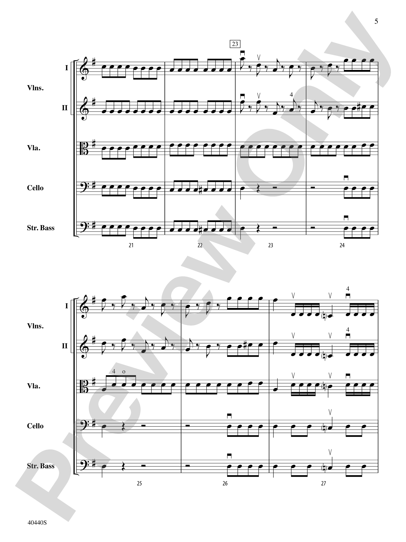 Symphony No. 29, K. 201: String Orchestra Conductor Score & Parts