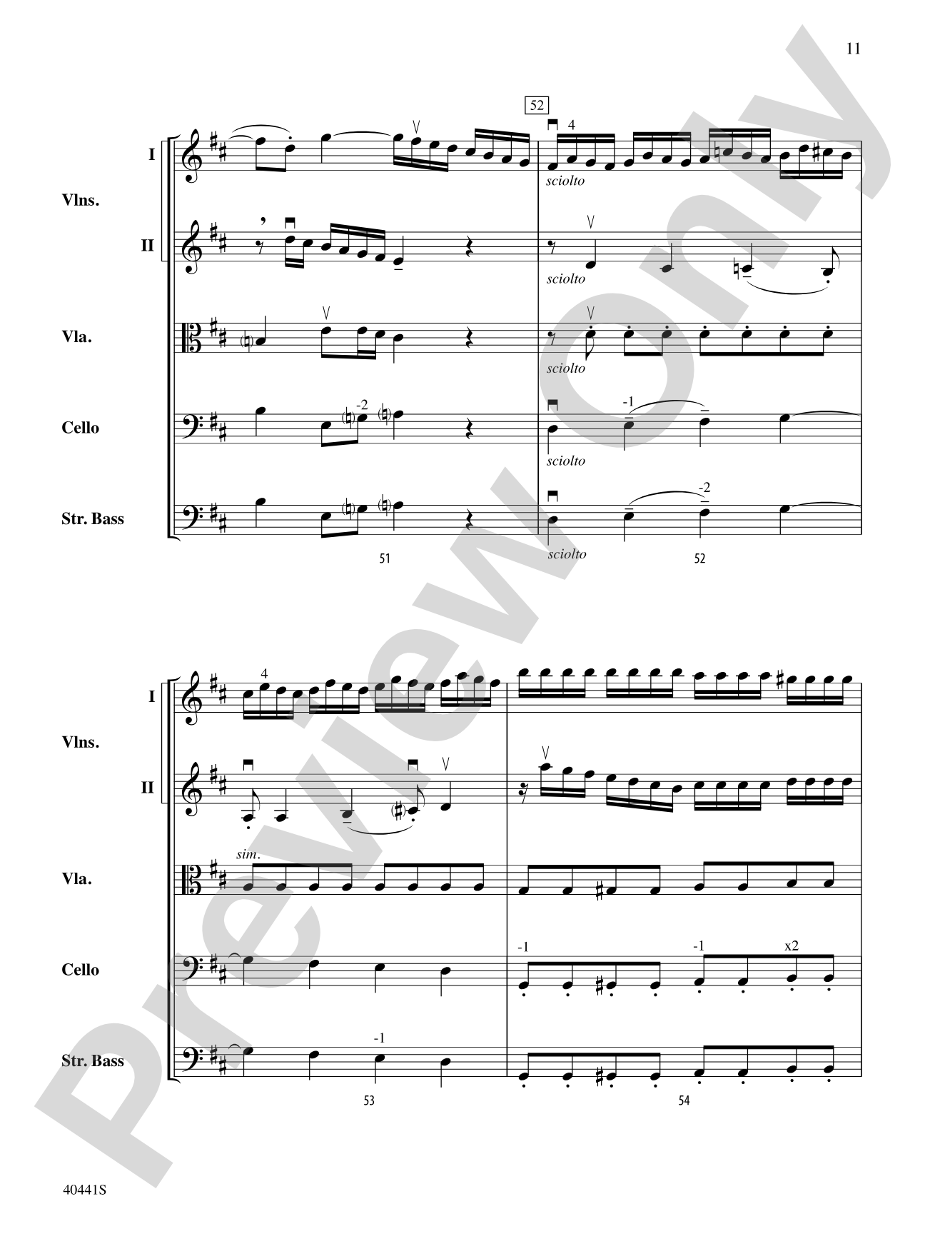 Sinfonia No. 2 in D Major: String Orchestra Conductor Score & Parts