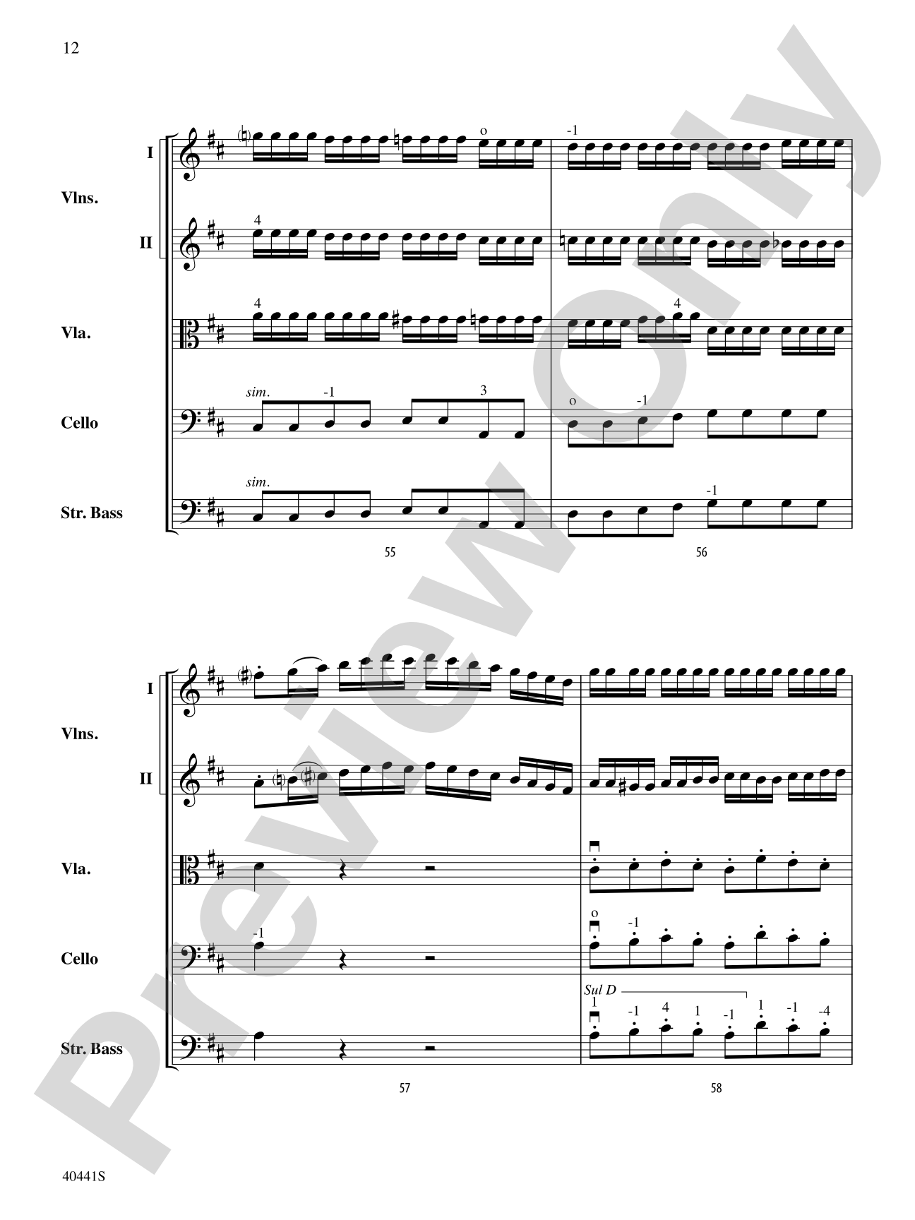 Sinfonia No. 2 in D Major: String Orchestra Conductor Score & Parts
