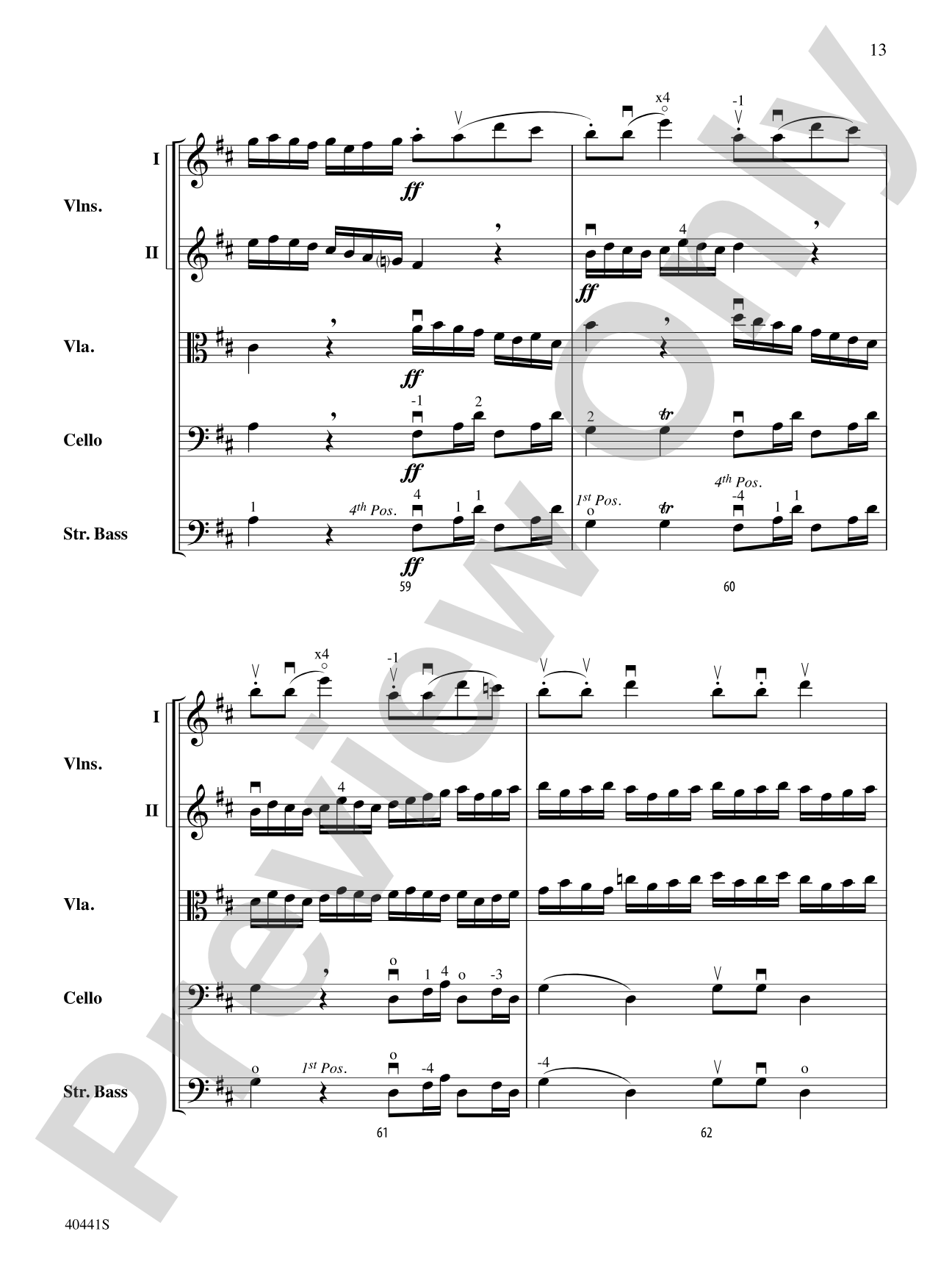 Sinfonia No. 2 in D Major: String Orchestra Conductor Score & Parts