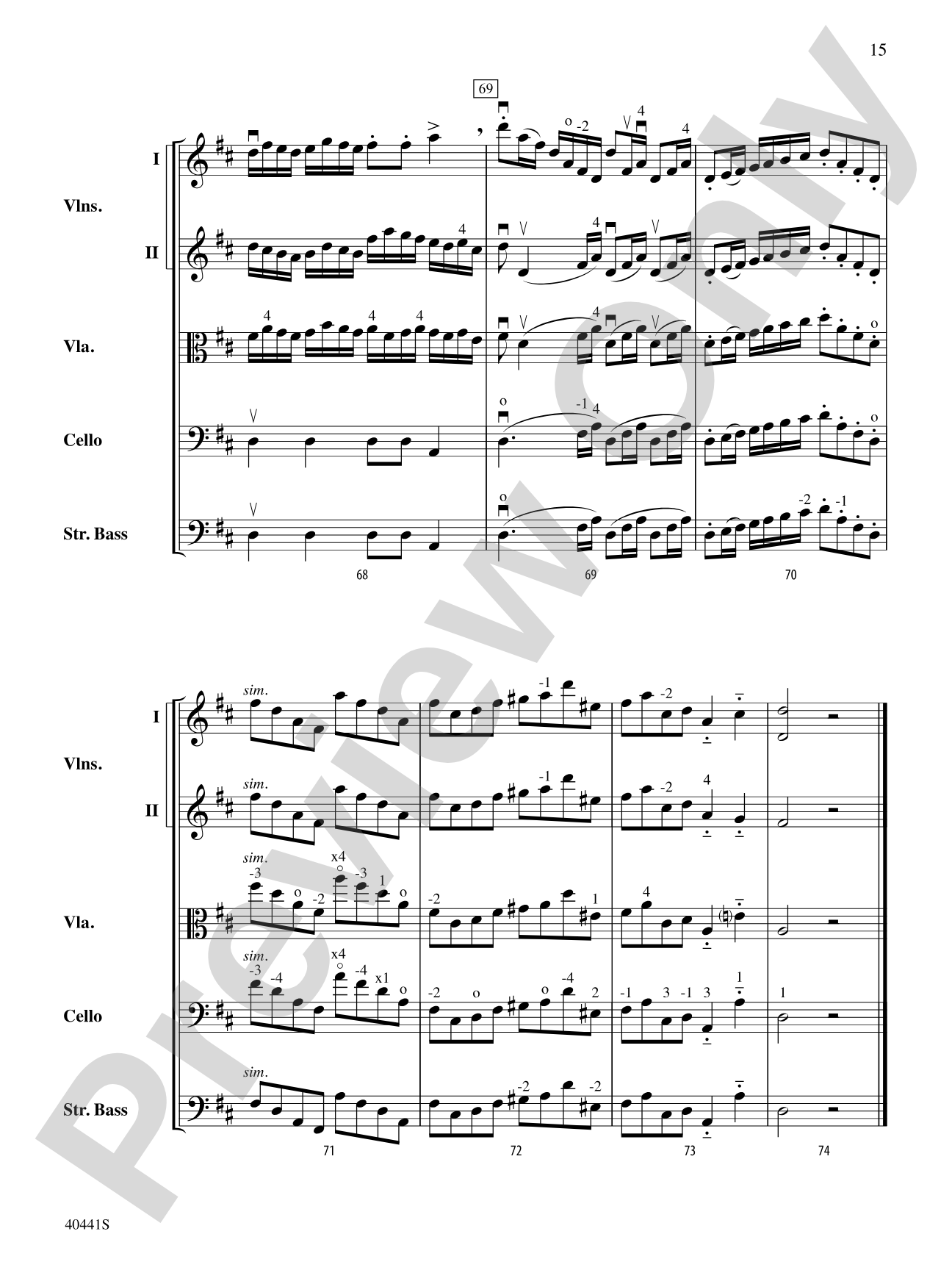 Sinfonia No. 2 in D Major: String Orchestra Conductor Score & Parts