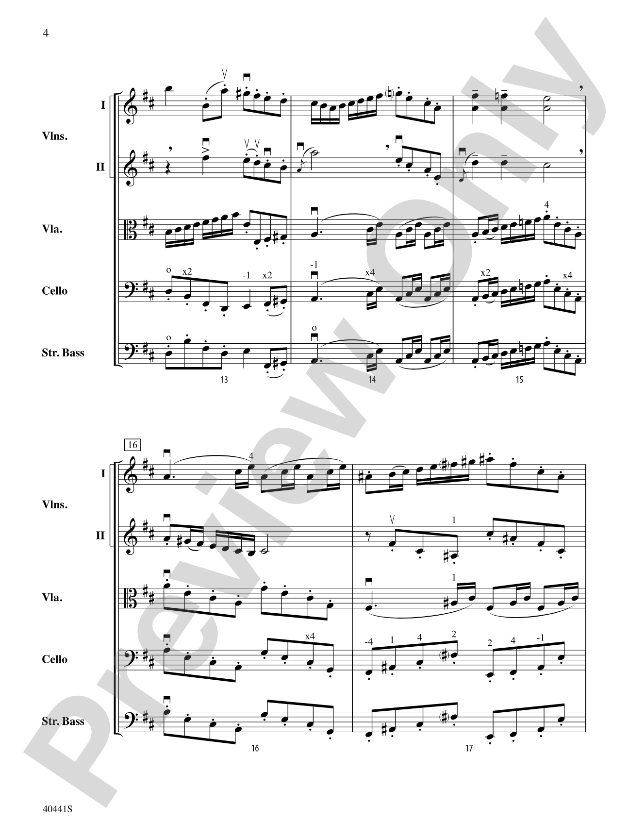 Sinfonia No. 2 in D Major: String Orchestra Conductor Score & Parts