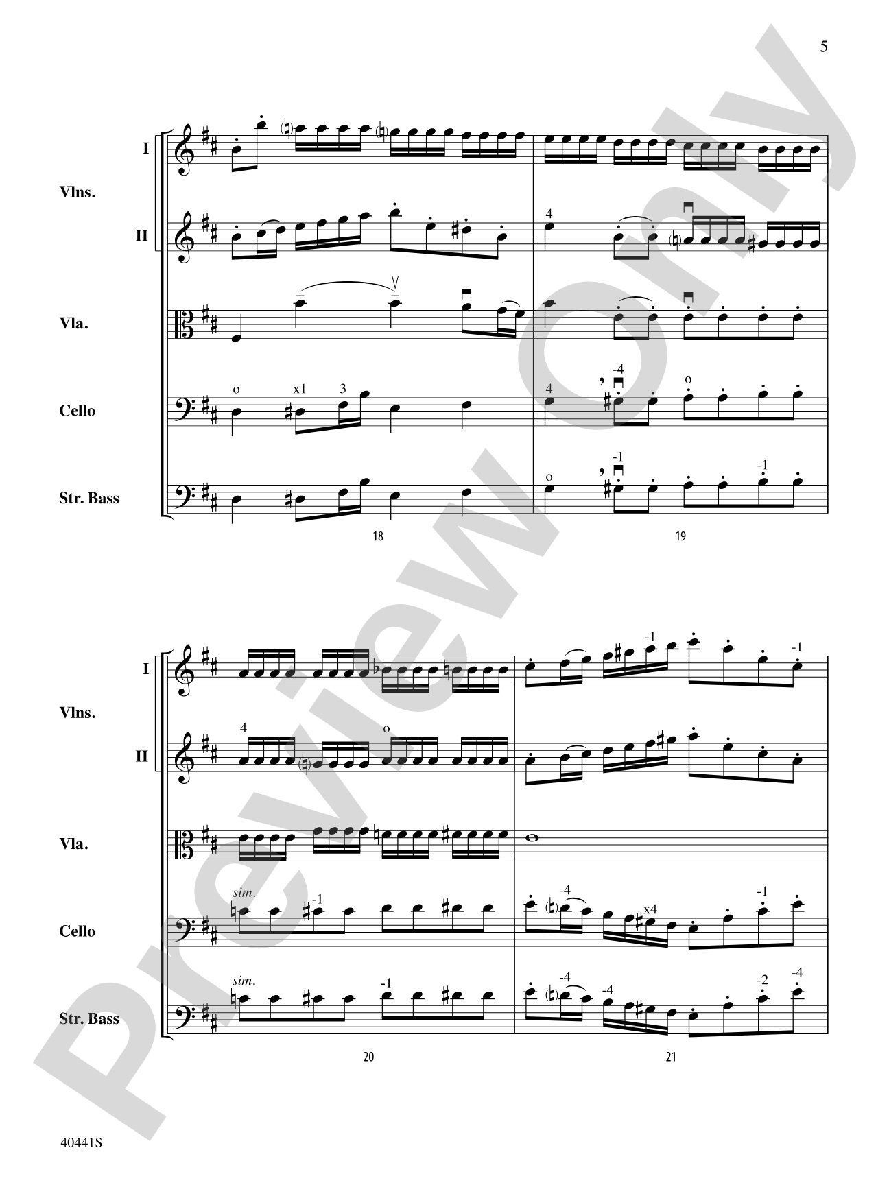 Sinfonia No. 2 in D Major: String Orchestra Conductor Score & Parts