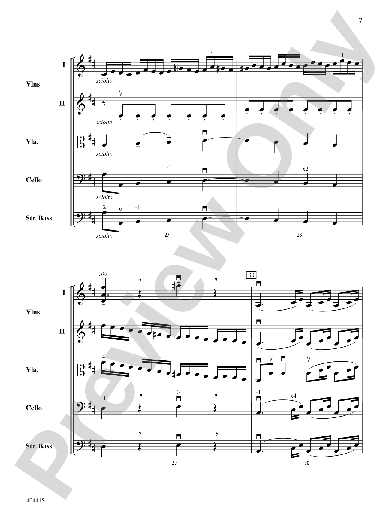 Sinfonia No. 2 in D Major: String Orchestra Conductor Score & Parts