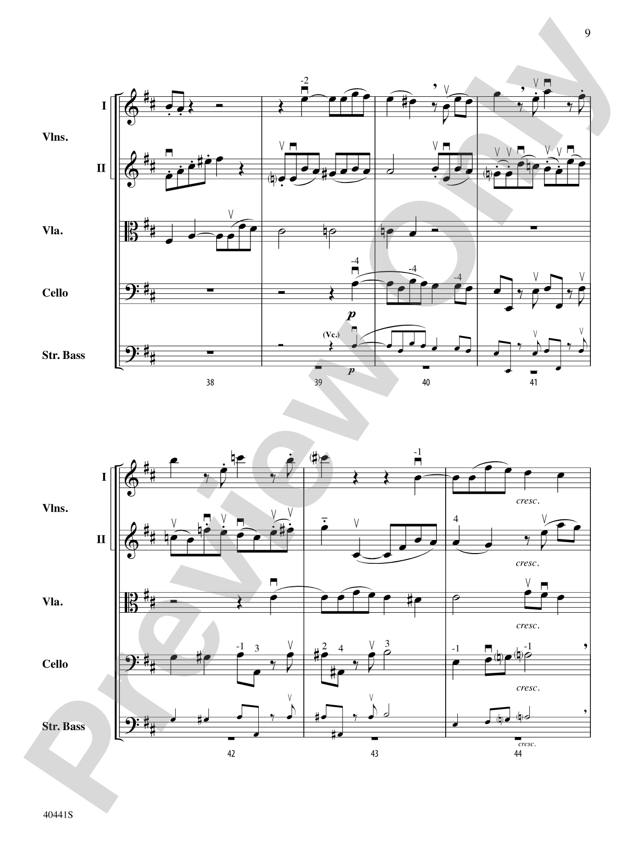 Sinfonia No. 2 in D Major: String Orchestra Conductor Score & Parts