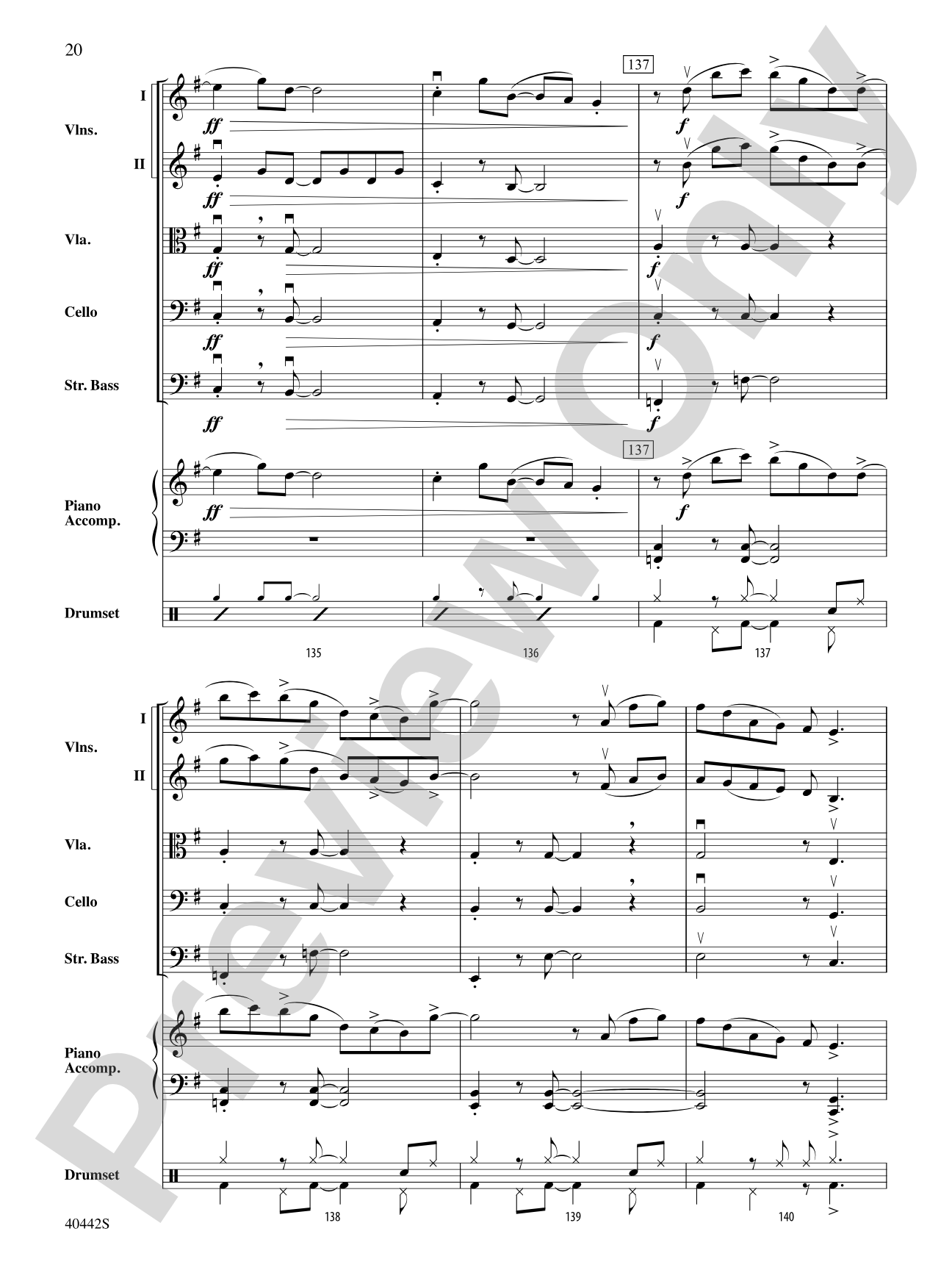 Cascade: String Orchestra Conductor Score & Parts