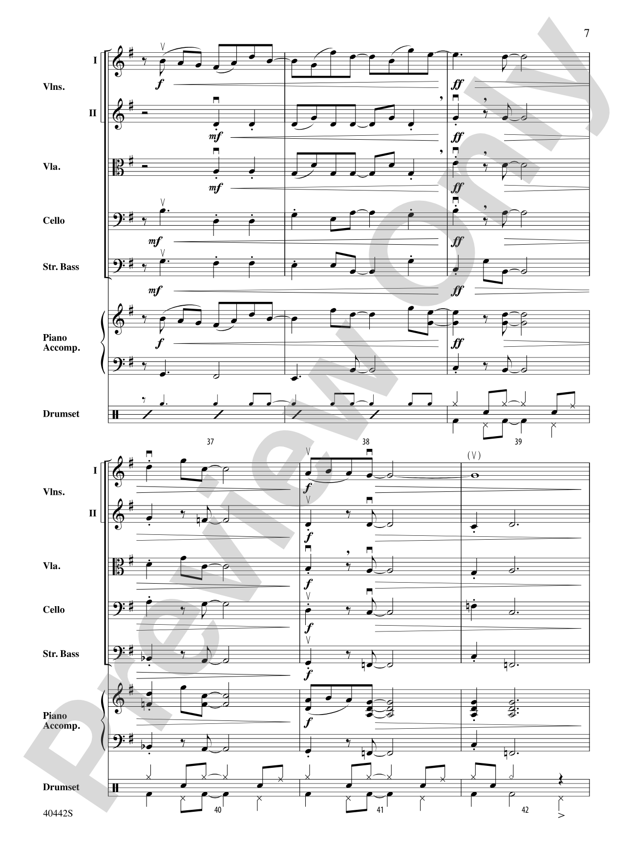 Cascade: String Orchestra Conductor Score & Parts