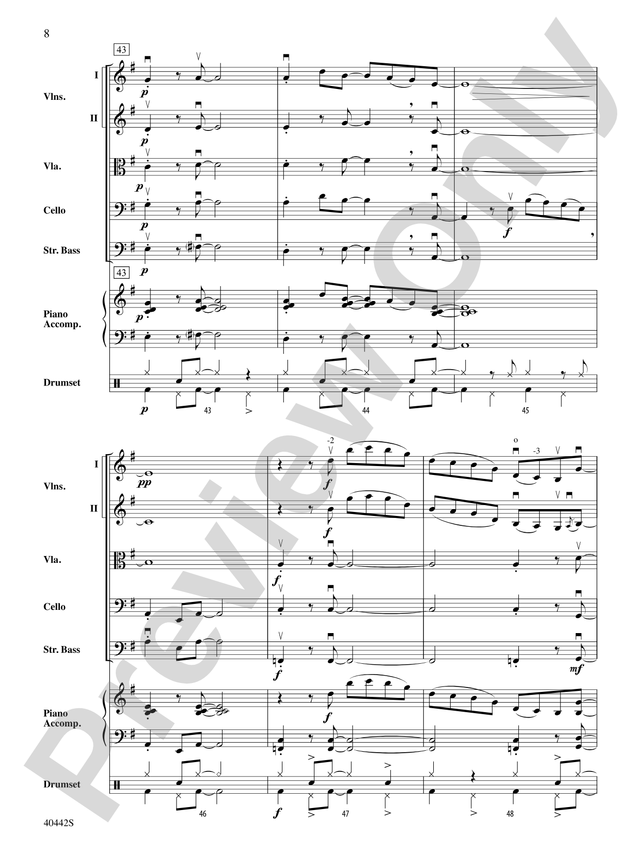 Cascade: String Orchestra Conductor Score & Parts