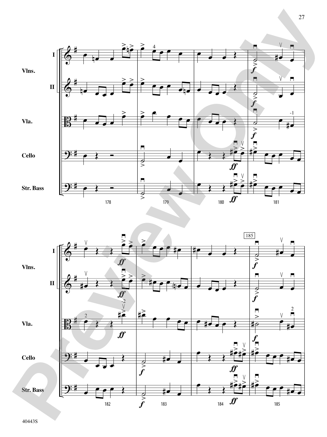 Two Movements from Seven Characteristic Pieces, Op. 7: String Orchestra Conductor Score & Parts