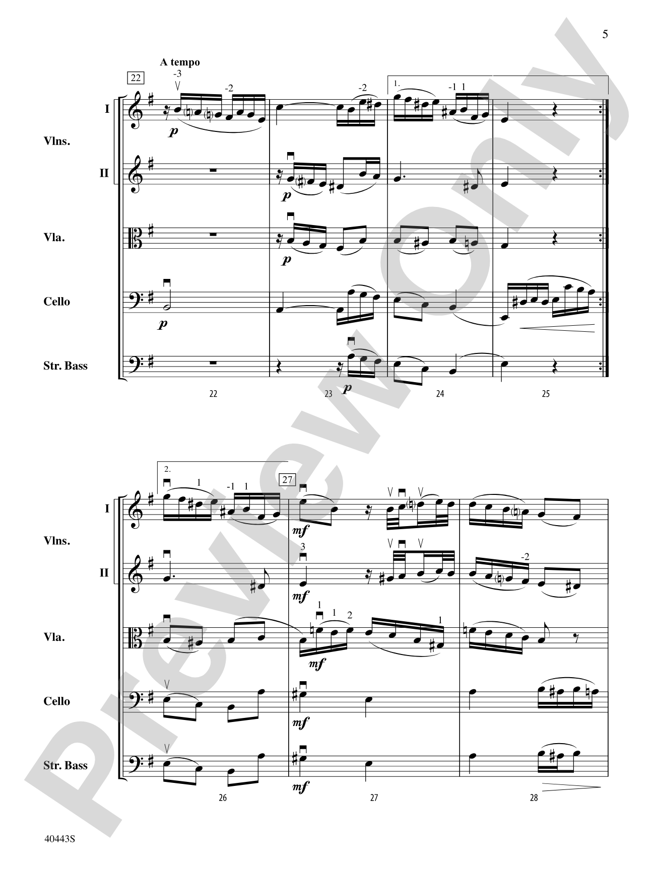 Two Movements from Seven Characteristic Pieces, Op. 7: String Orchestra Conductor Score & Parts