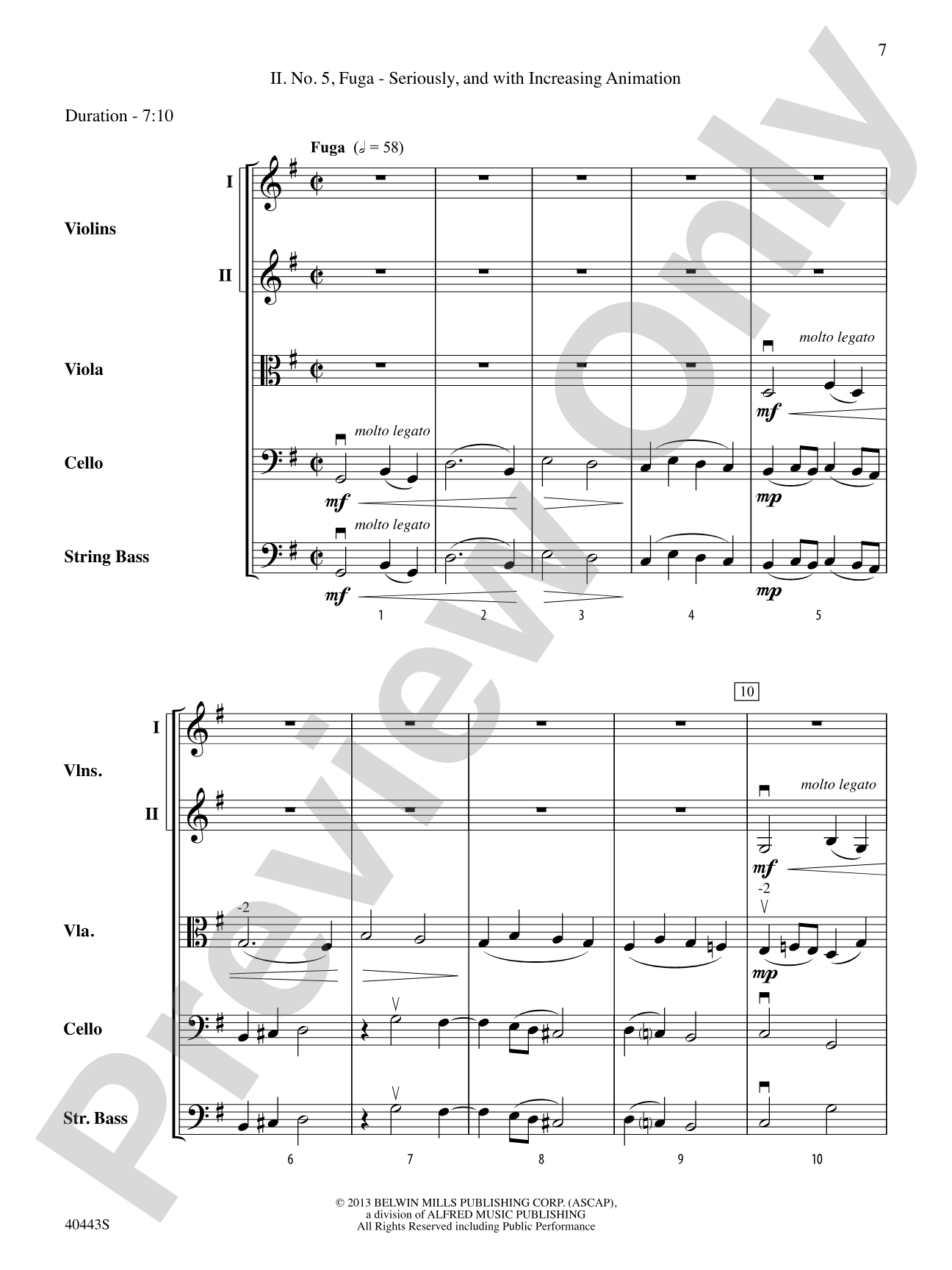 Two Movements from Seven Characteristic Pieces, Op. 7: String Orchestra Conductor Score & Parts