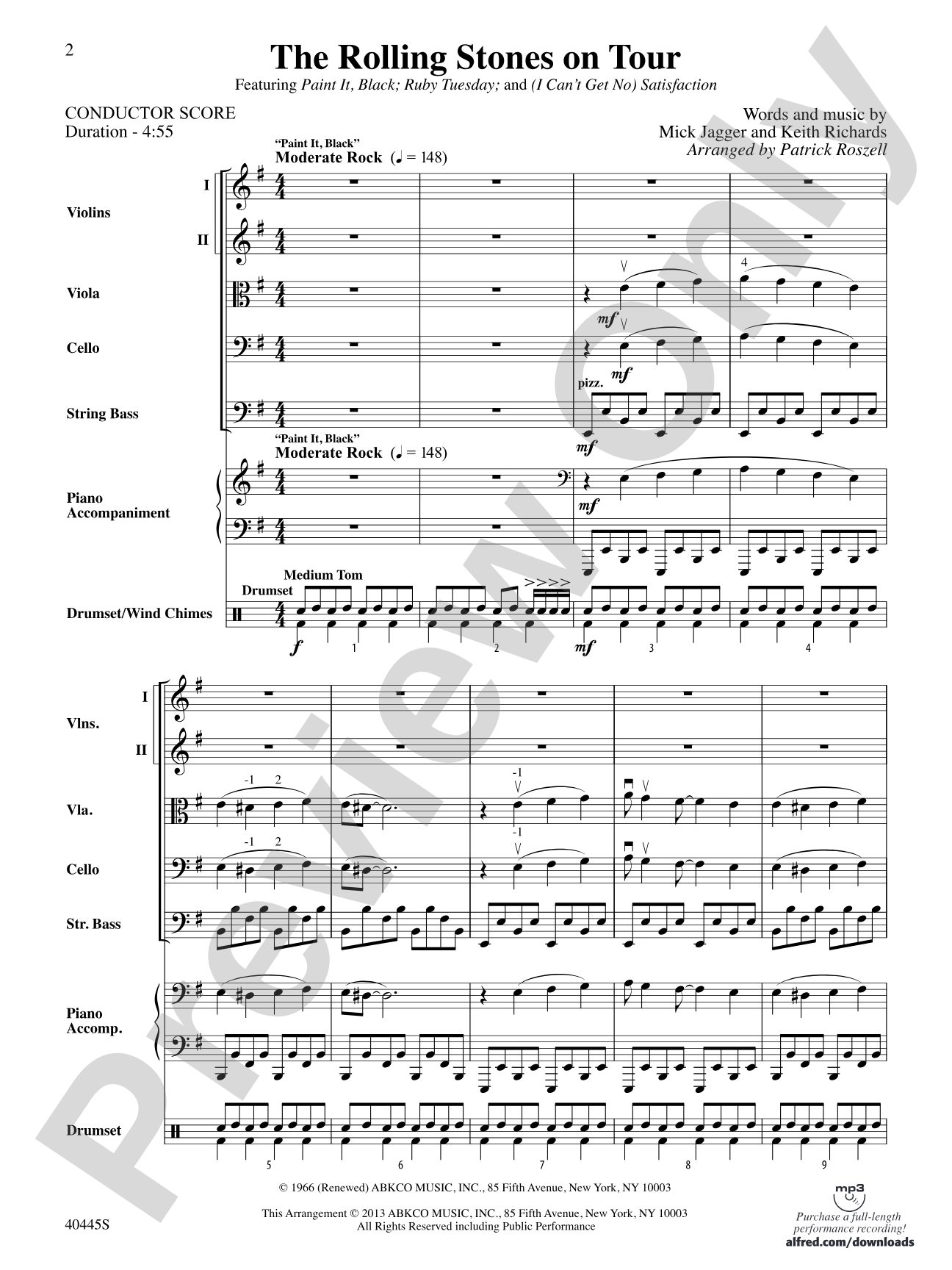 The Rolling Stones on Tour: String Orchestra Conductor Score & Parts