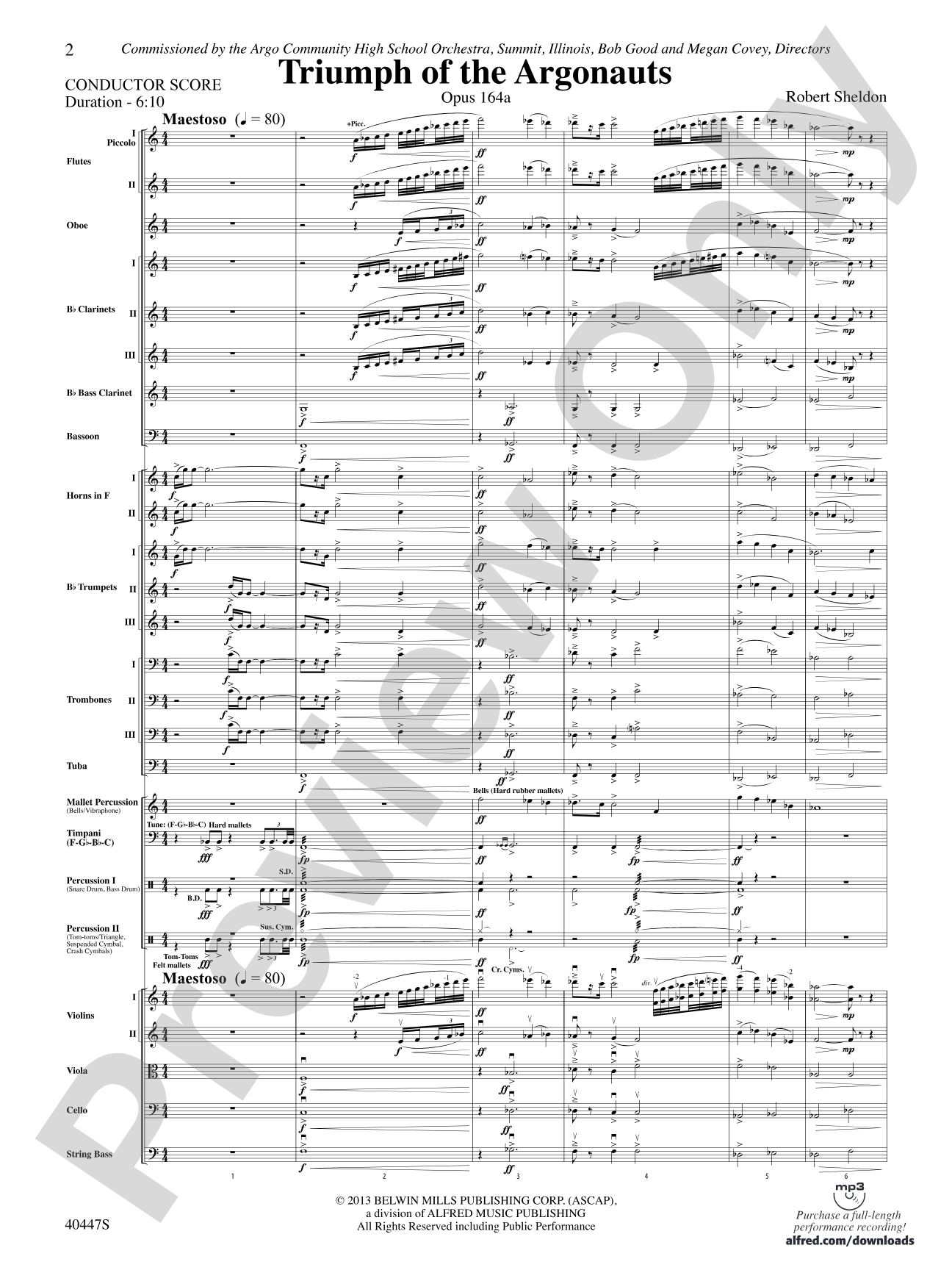 Triumph of the Argonauts: Full Orchestra Conductor Score & Parts