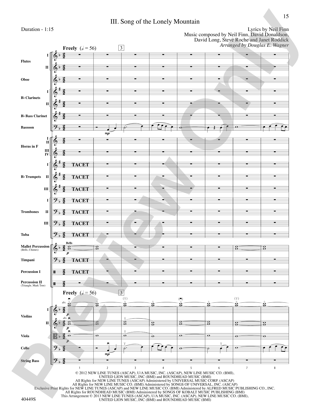 The Hobbit: An Unexpected Journey, Suite from: Full Orchestra Conductor Score & Parts