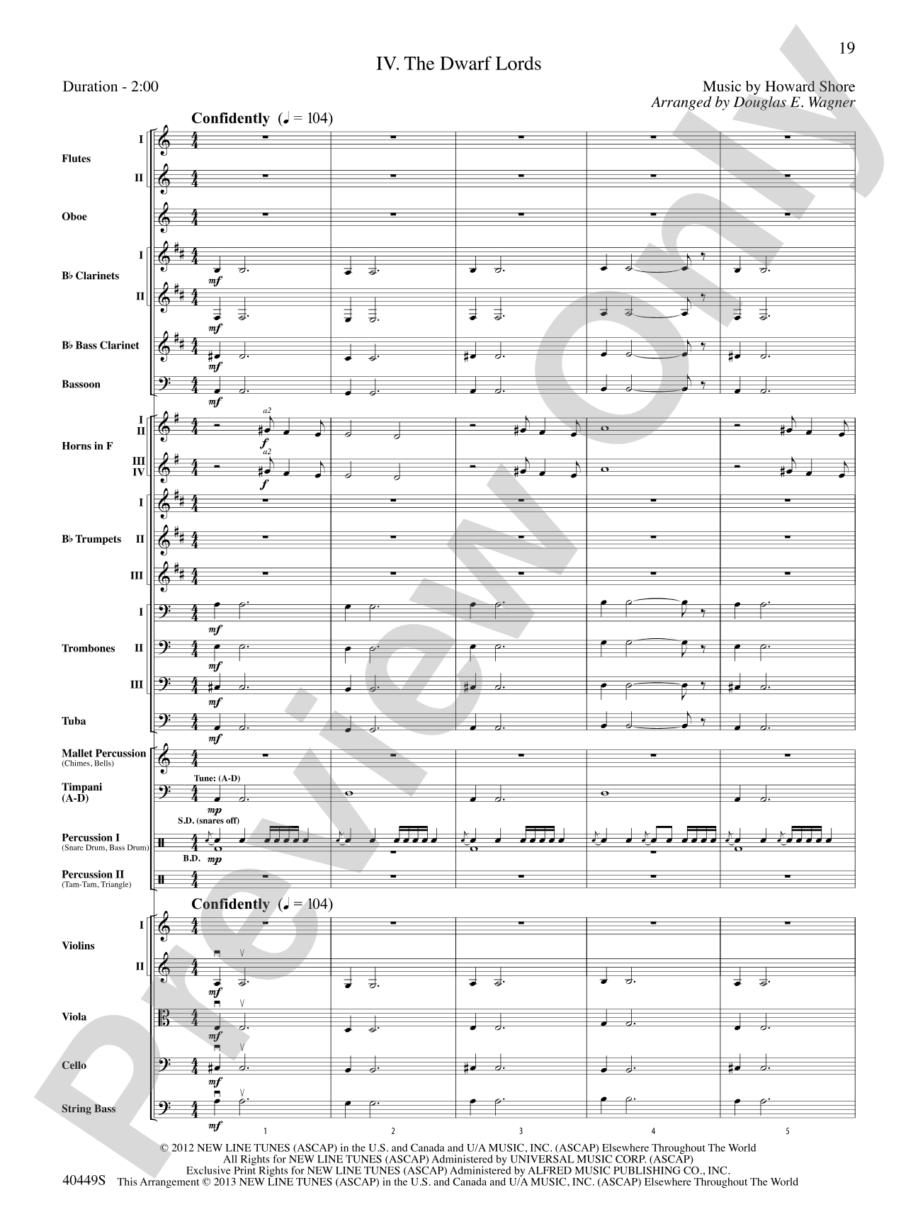 The Hobbit: An Unexpected Journey, Suite from: Full Orchestra Conductor Score & Parts