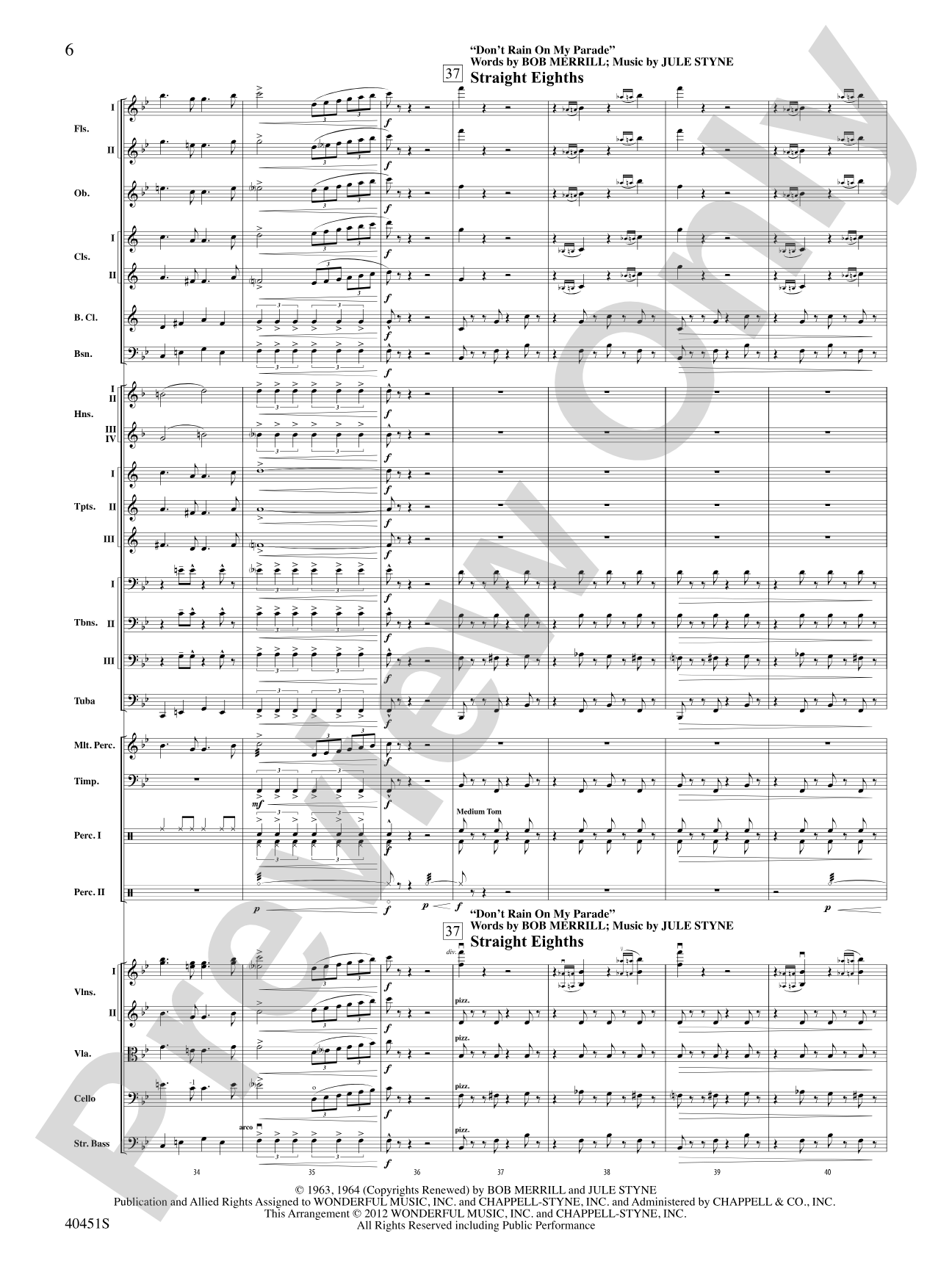 I’ve Gotta Be Me / Don’t Rain on My Parade Mash-Up: Full Orchestra Conductor Score & Parts