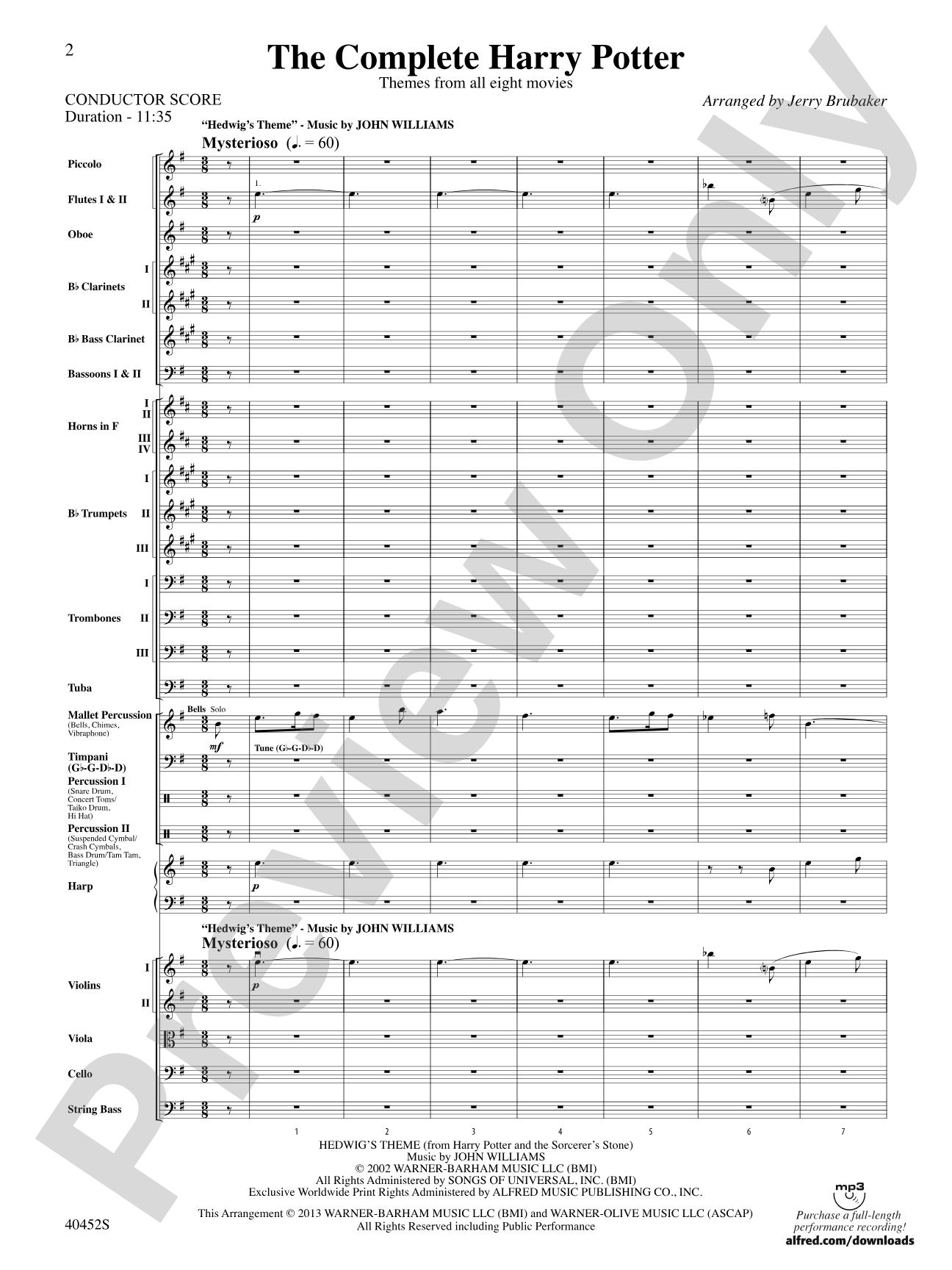 The Complete Harry Potter: Full Orchestra Conductor Score & Parts