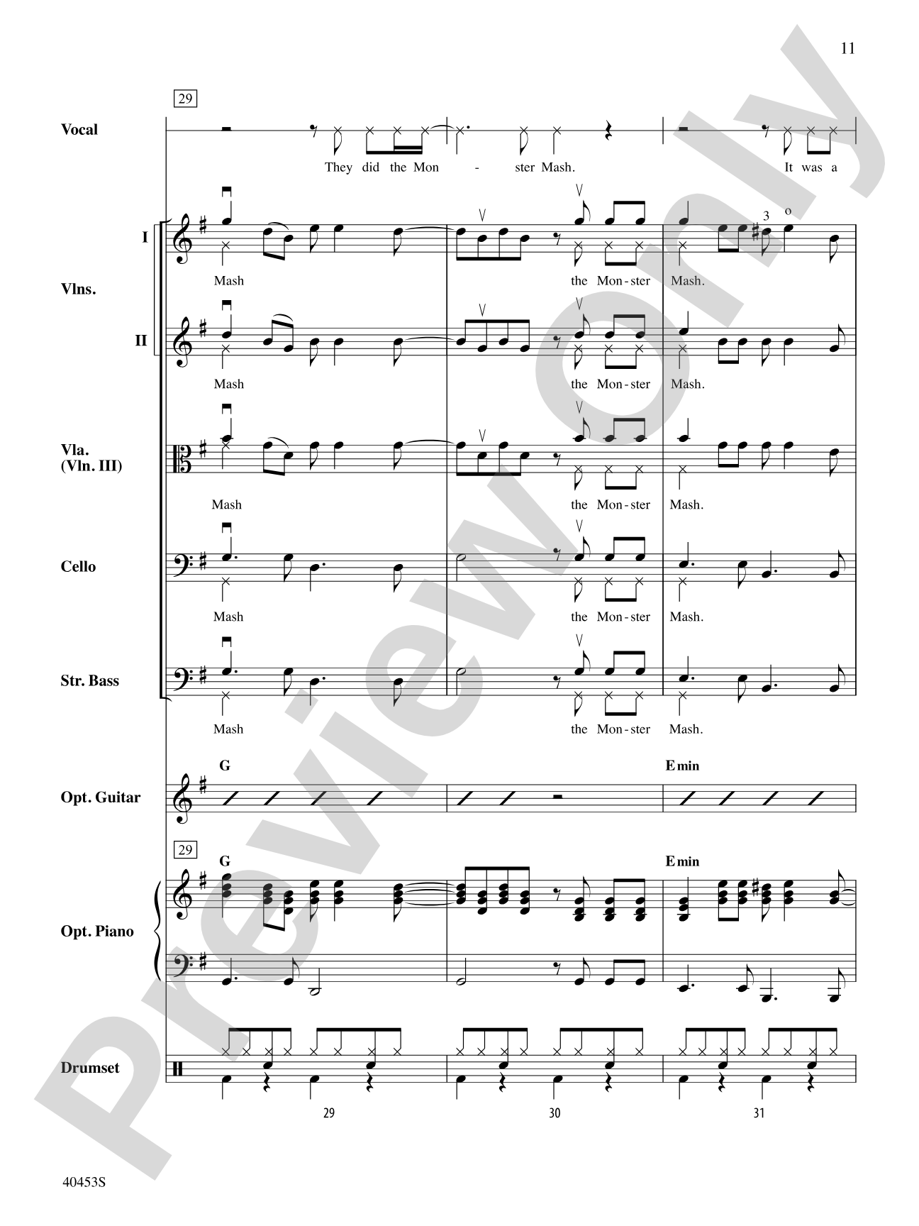 Monster Mash: String Orchestra Conductor Score & Parts
