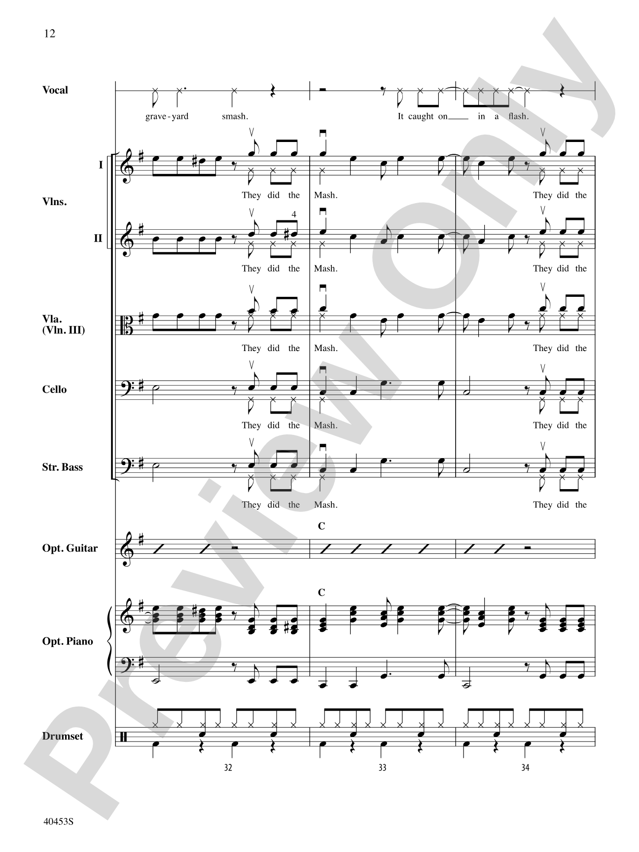 Monster Mash: String Orchestra Conductor Score & Parts
