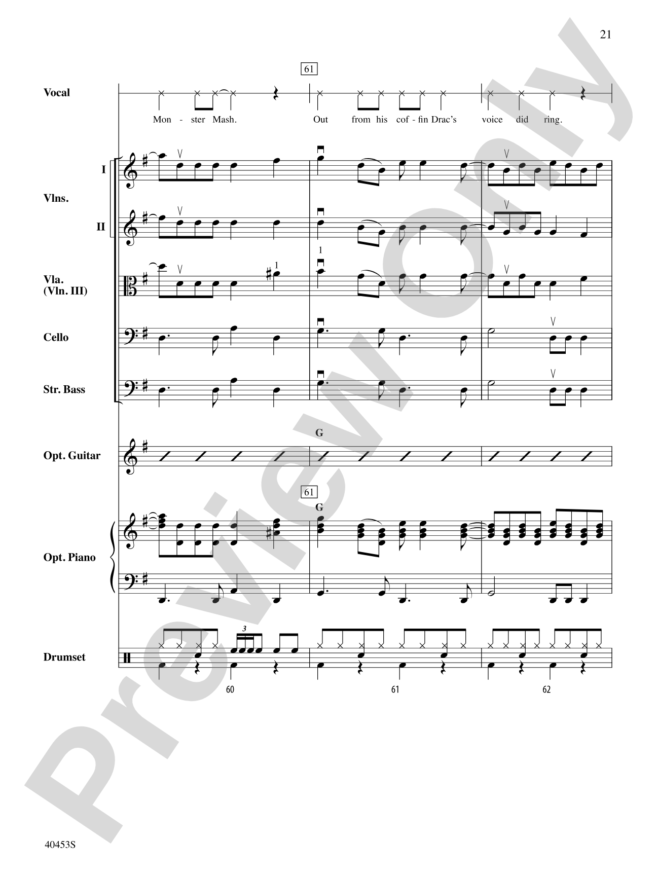 Monster Mash: String Orchestra Conductor Score & Parts